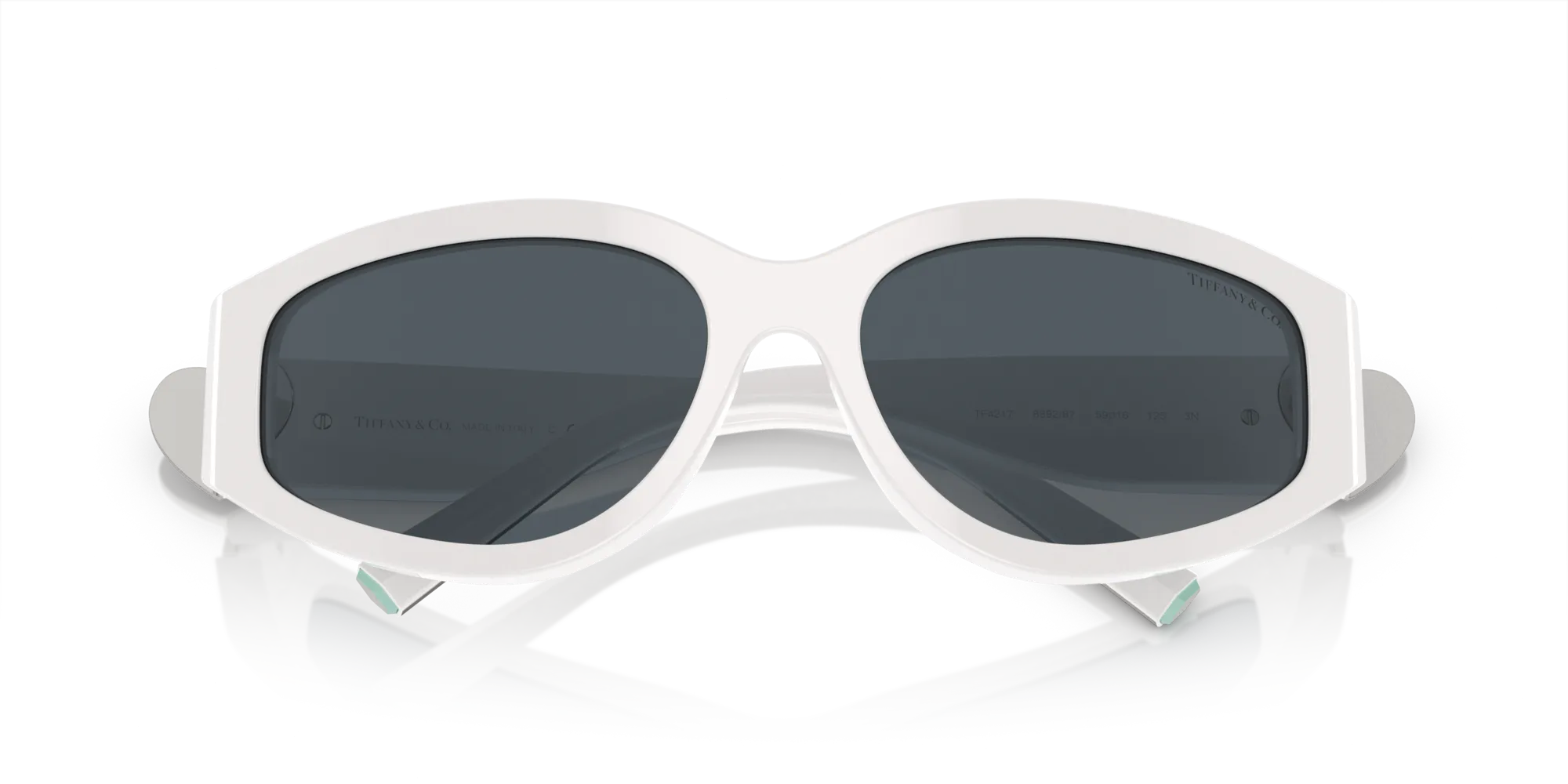Tiffany TF4217 839287 Occhiali da sole Acetato Bianco Grigio Geometrica Normale - immagine 2