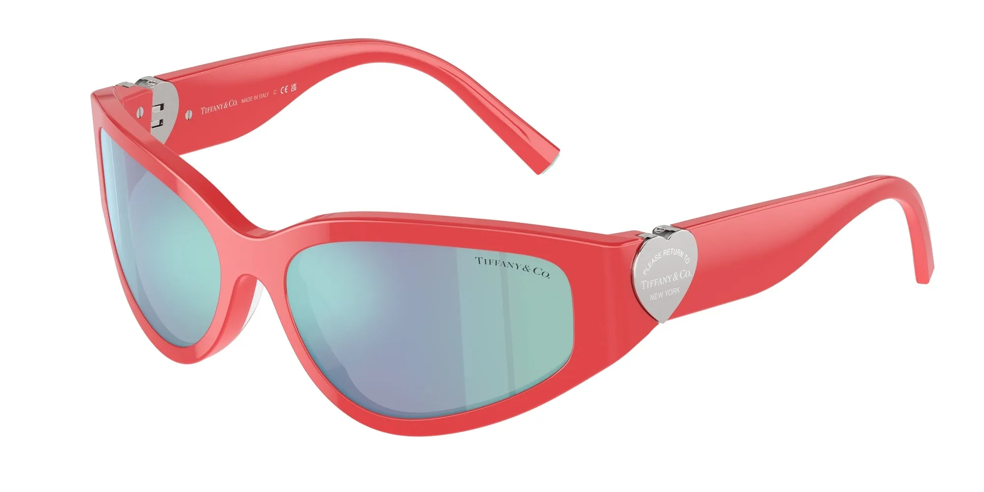 Tiffany TF4217 8370MA Occhiali da sole Acetato Rosso Rosa Geometrica Normale Specchiato - immagine 1