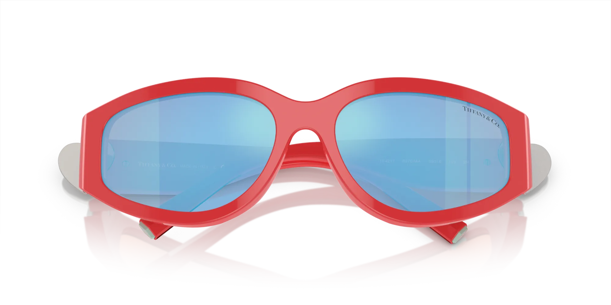 Tiffany TF4217 8370MA Occhiali da sole Acetato Rosso Rosa Geometrica Normale Specchiato - immagine 2