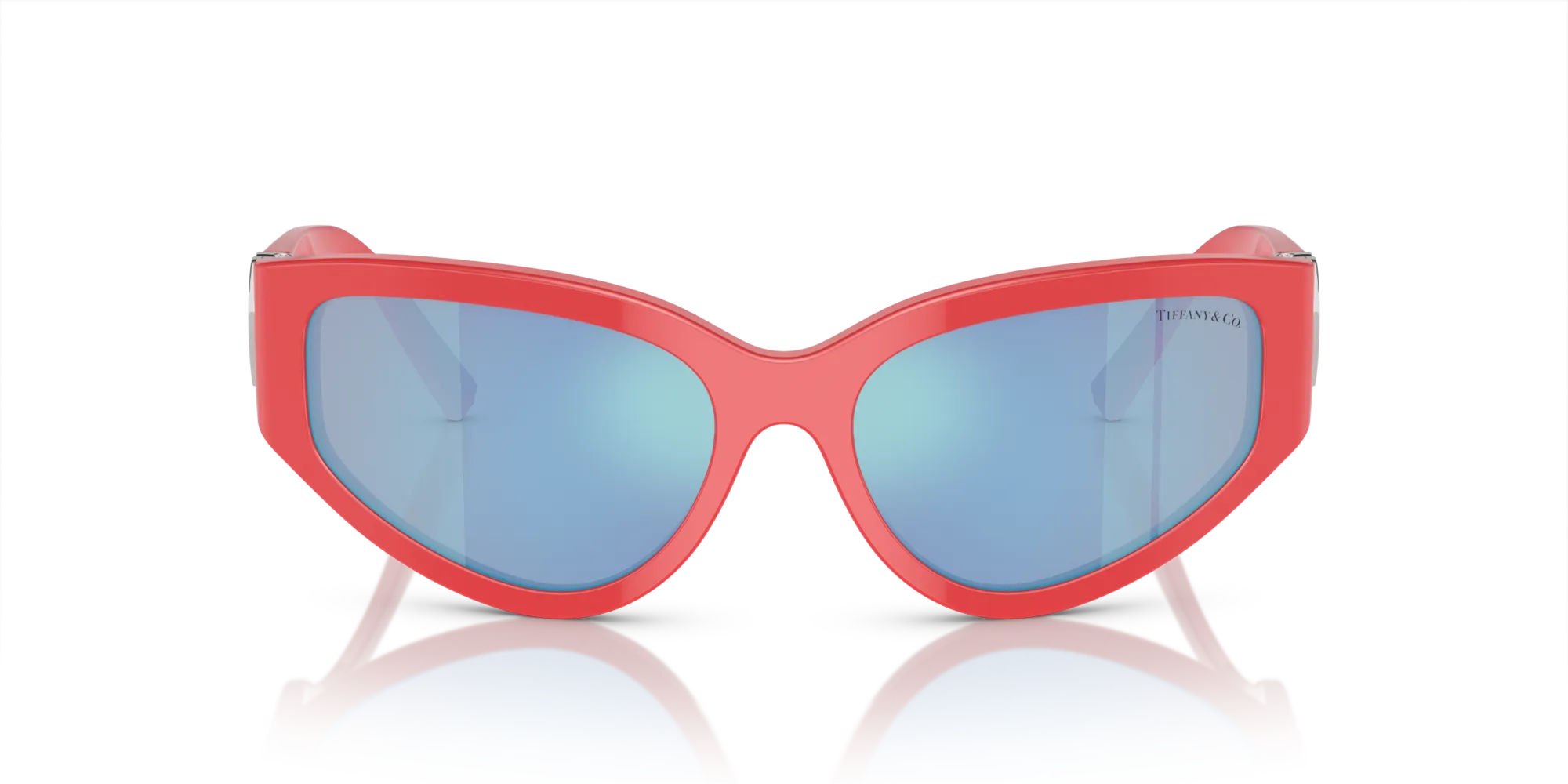 Tiffany TF4217 8370MA Occhiali da sole Acetato Rosso Rosa Geometrica Normale Specchiato - immagine 3
