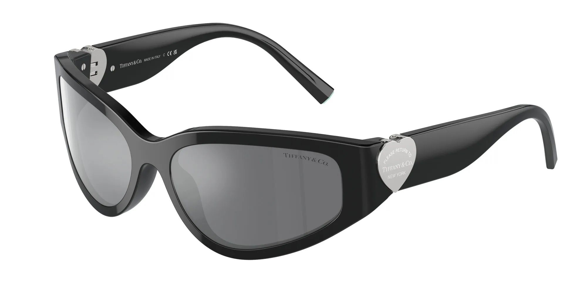 Tiffany TF4217 80016G Occhiali da sole Acetato Nero Grigio Geometrica Specchiate Specchiato - immagine 1