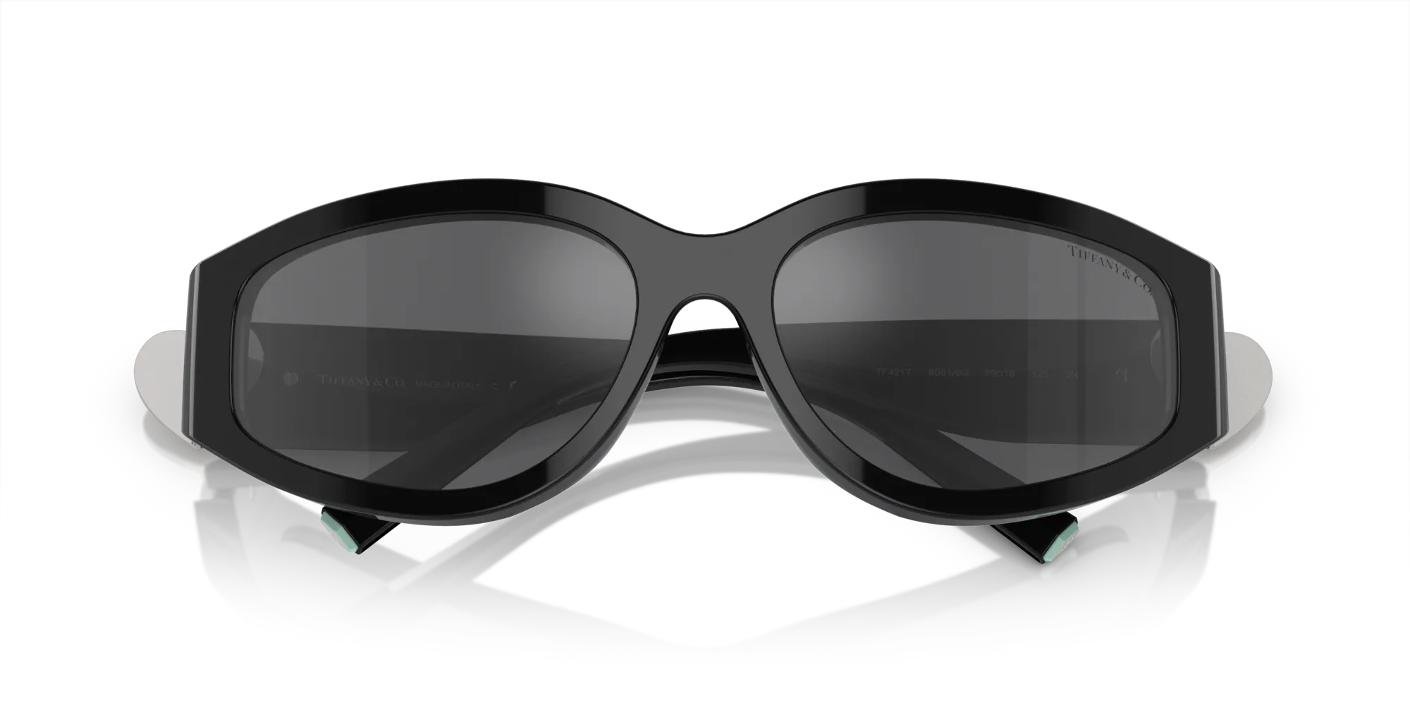 Tiffany TF4217 80016G Occhiali da sole Acetato Nero Grigio Geometrica Specchiate Specchiato - immagine 2