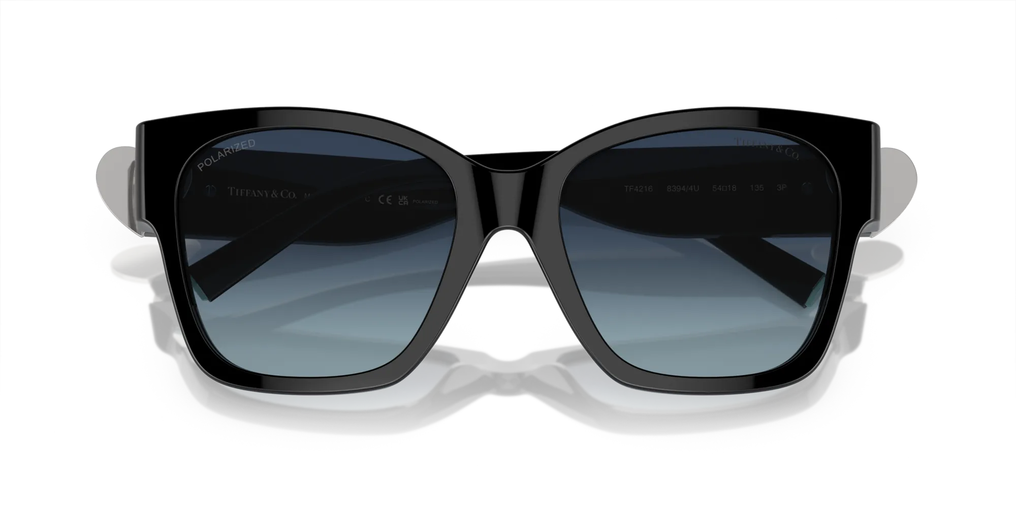 Tiffany TF4216 83944U Occhiali da sole Acetato Nero Blu Squadrata Polarizzata Sfumato - immagine 2