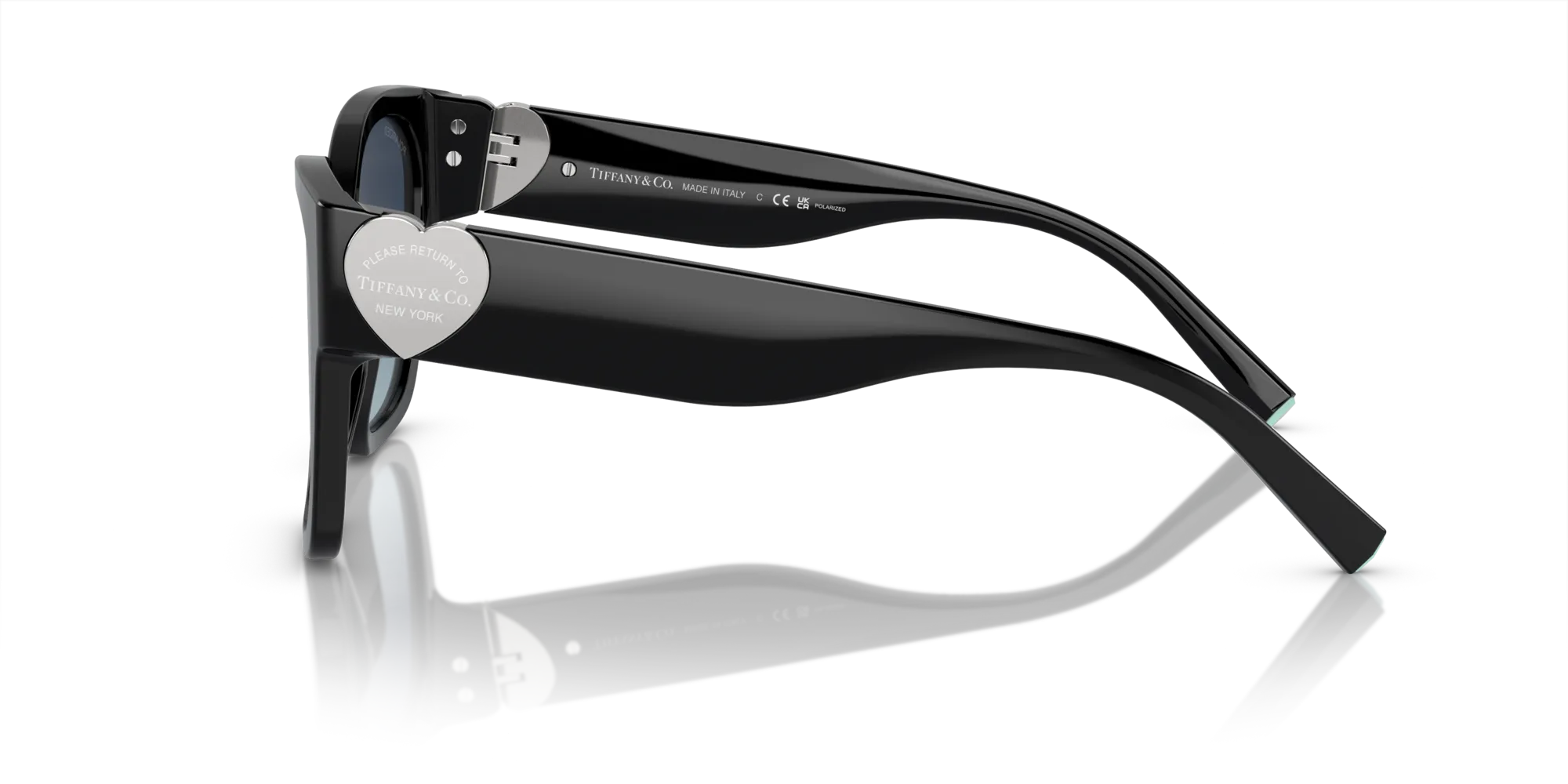 Tiffany TF4216 83944U Occhiali da sole Acetato Nero Blu Squadrata Polarizzata Sfumato - immagine 4