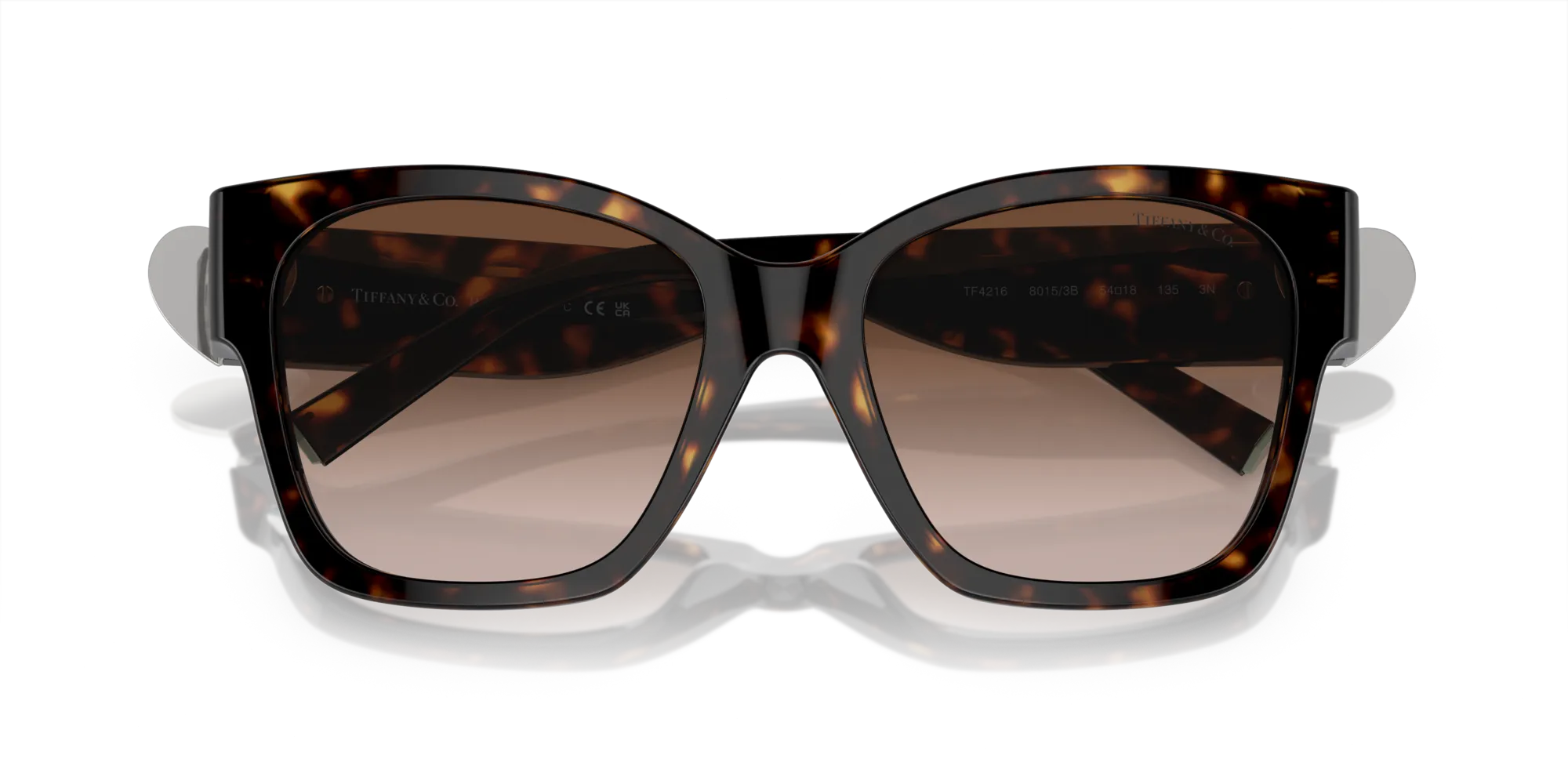 Tiffany TF4216 80153B Occhiali da sole Acetato Tartaruga Marrone Squadrata Normale Sfumato - immagine 2