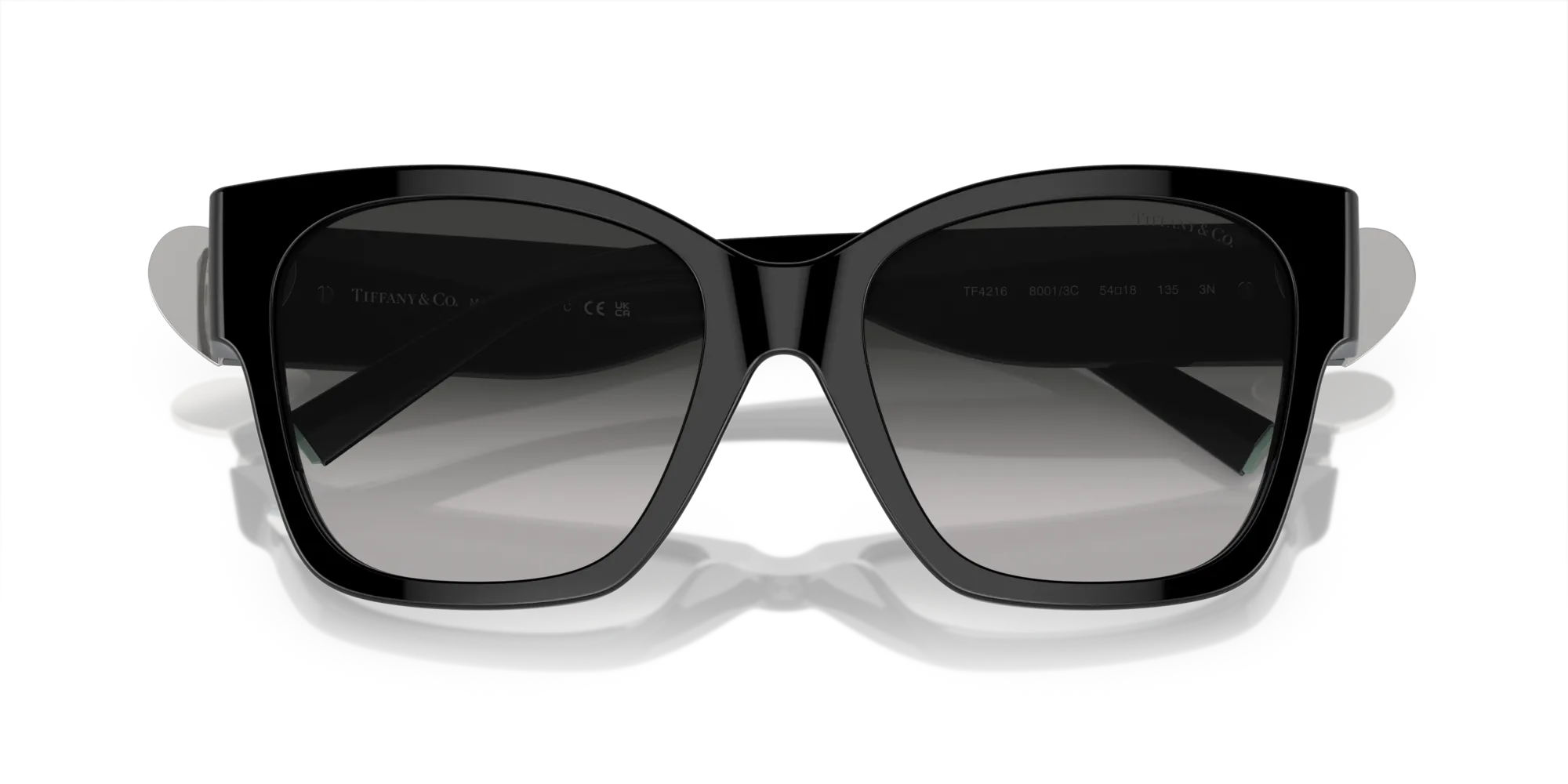 Tiffany TF4216 80013C Occhiali da sole Acetato Nero Grigio Squadrata Normale Sfumato - immagine 2