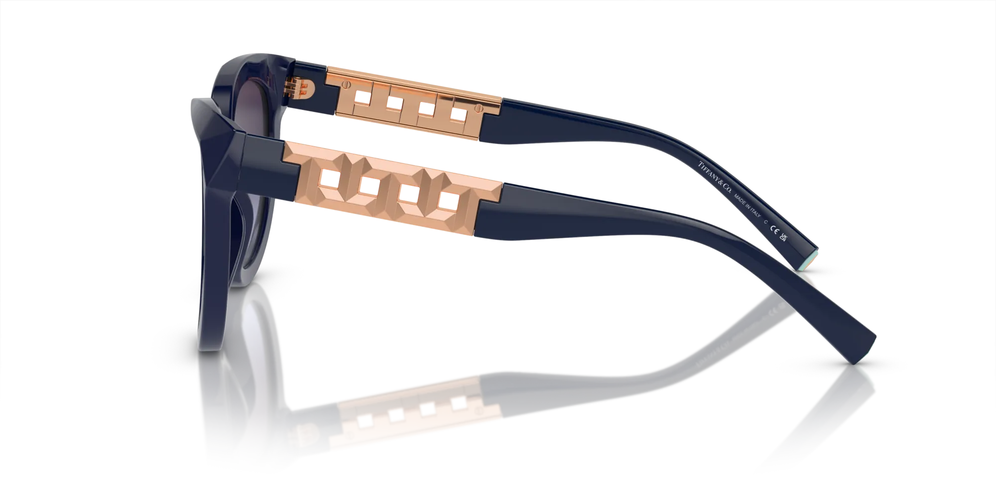 Tiffany TF4215 83964Q Occhiali da sole Acetato Blu Grigio Cat Eye Normale Sfumato - immagine 4