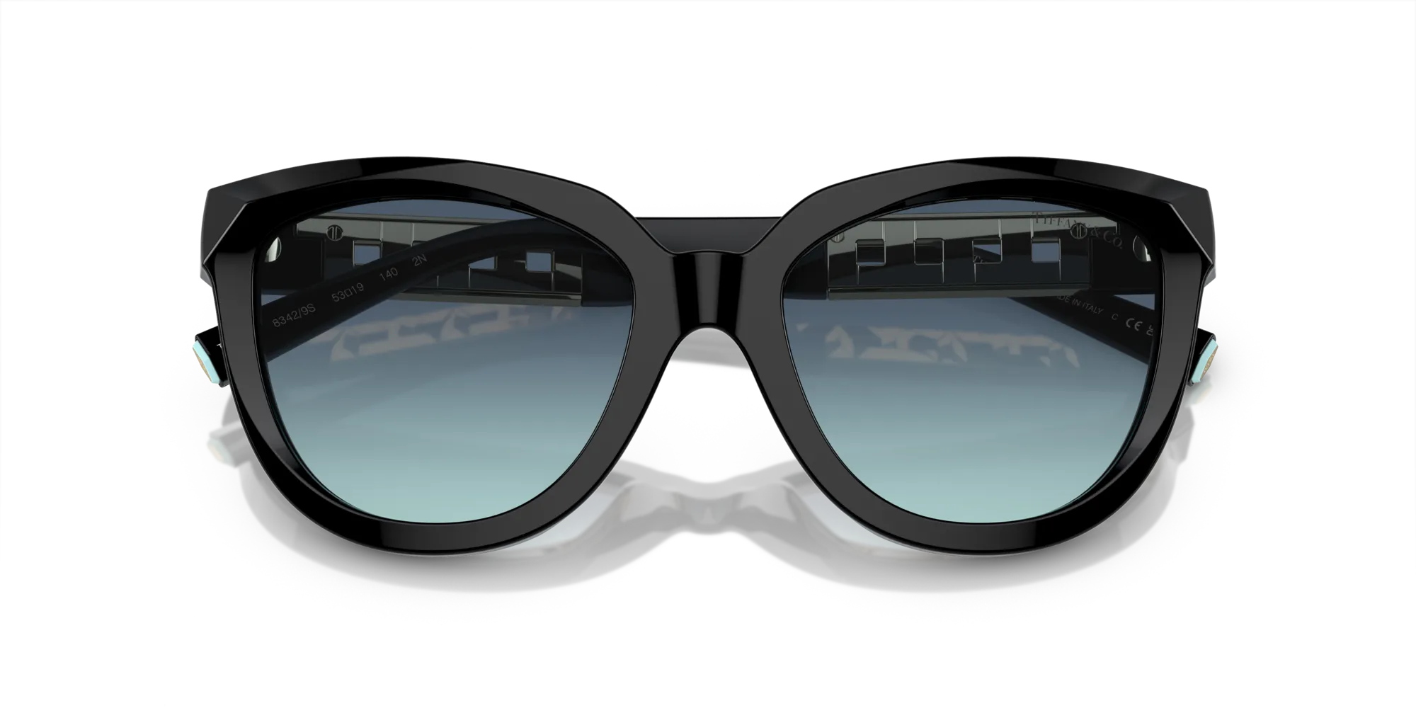 Tiffany TF4215 83429S Occhiali da sole Acetato Nero Blu Cat Eye Normale Sfumato - immagine 2