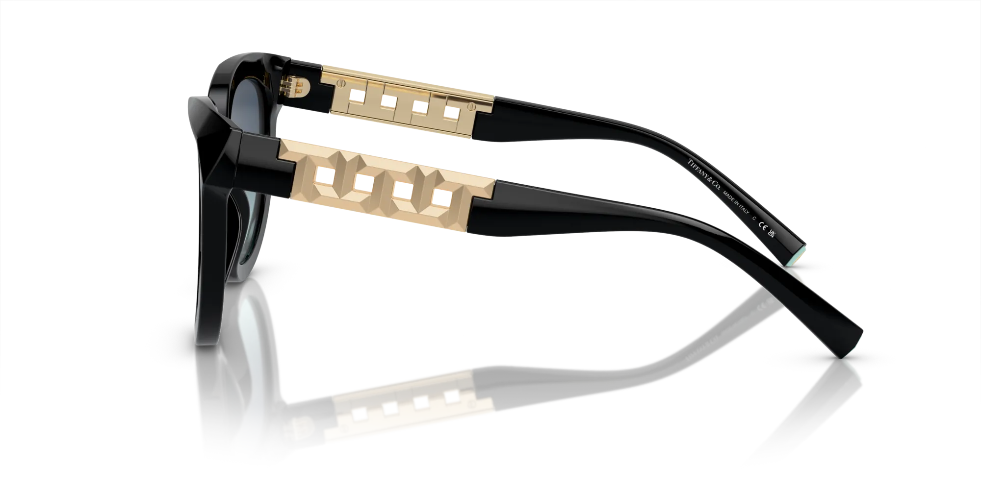 Tiffany TF4215 83429S Occhiali da sole Acetato Nero Blu Cat Eye Normale Sfumato - immagine 4
