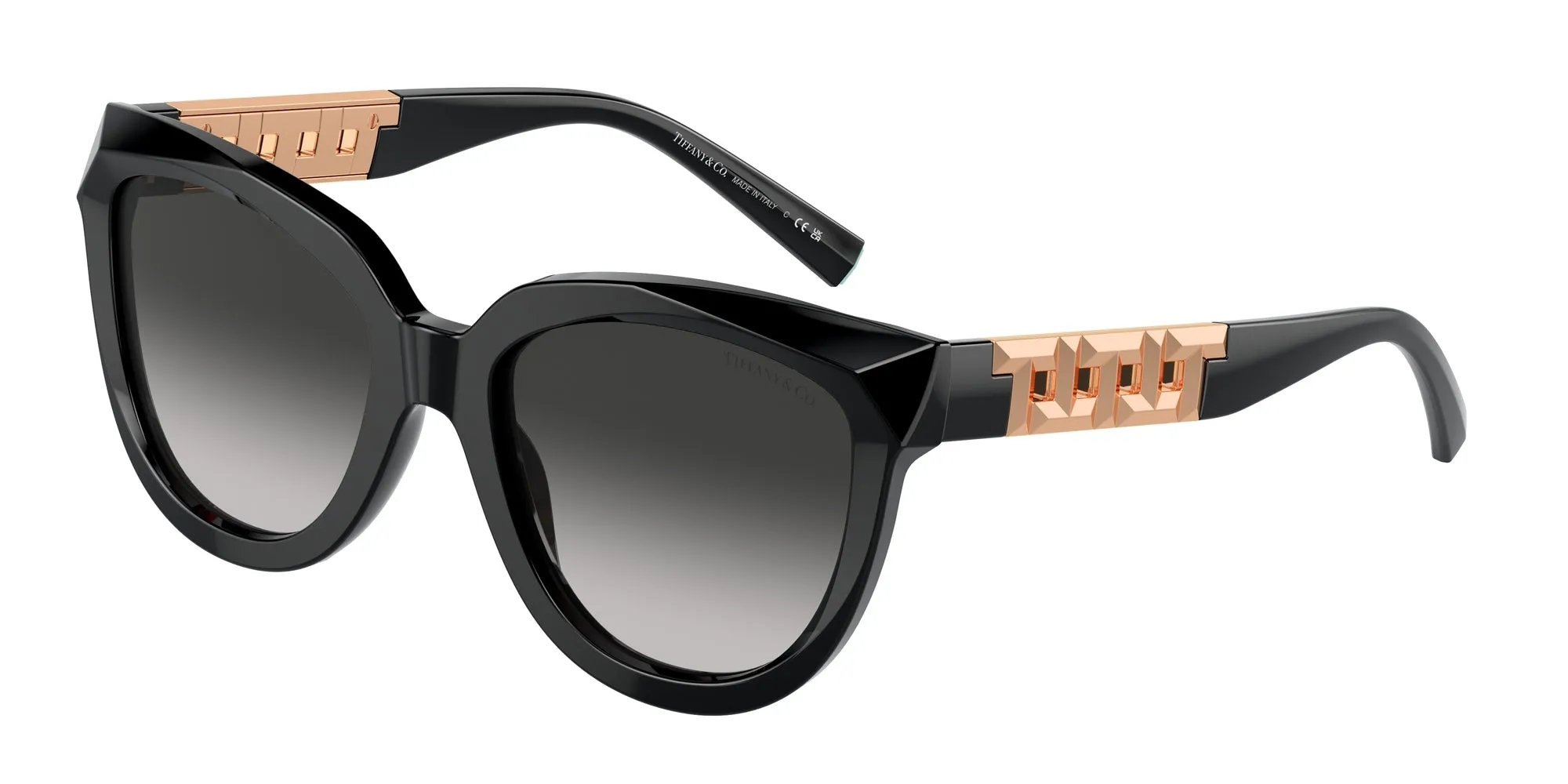 Tiffany TF4215 80013C Occhiali da sole Acetato Nero Grigio Cat Eye Normale Sfumato - immagine 1