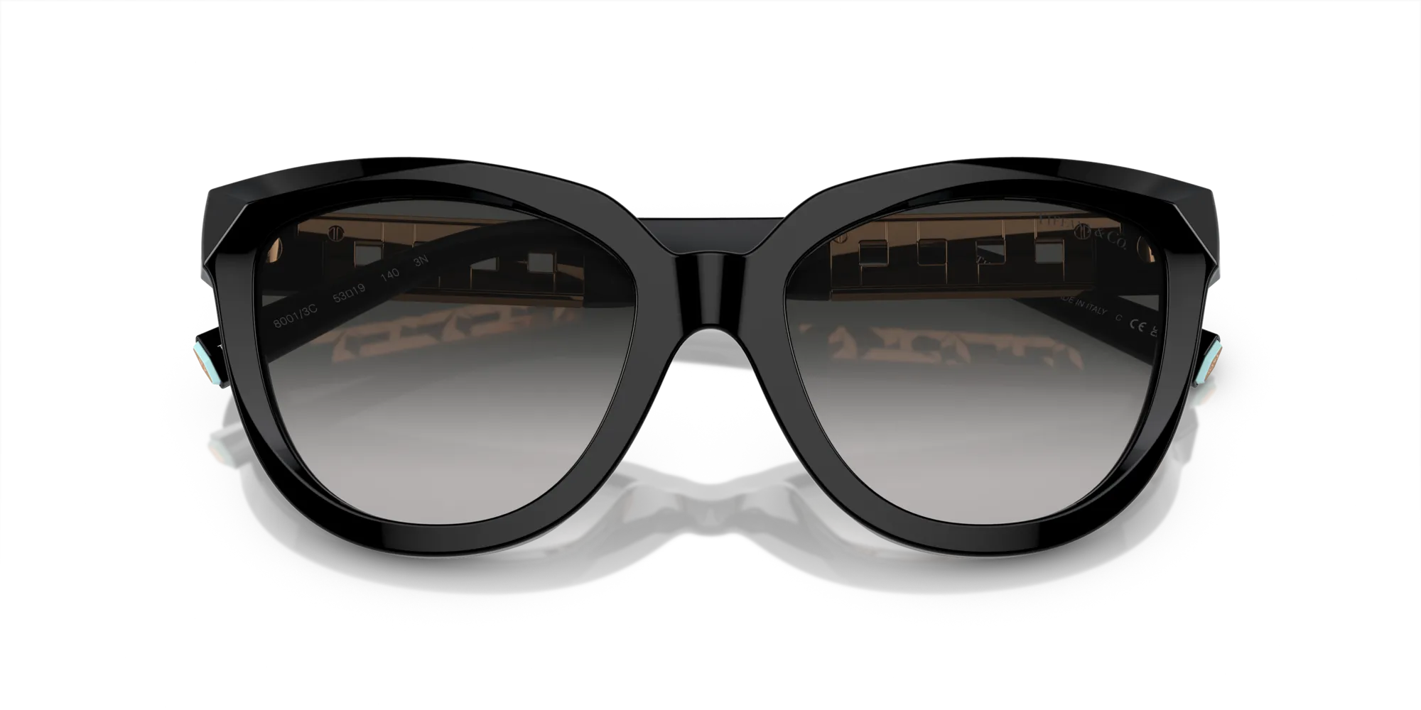 Tiffany TF4215 80013C Occhiali da sole Acetato Nero Grigio Cat Eye Normale Sfumato - immagine 2