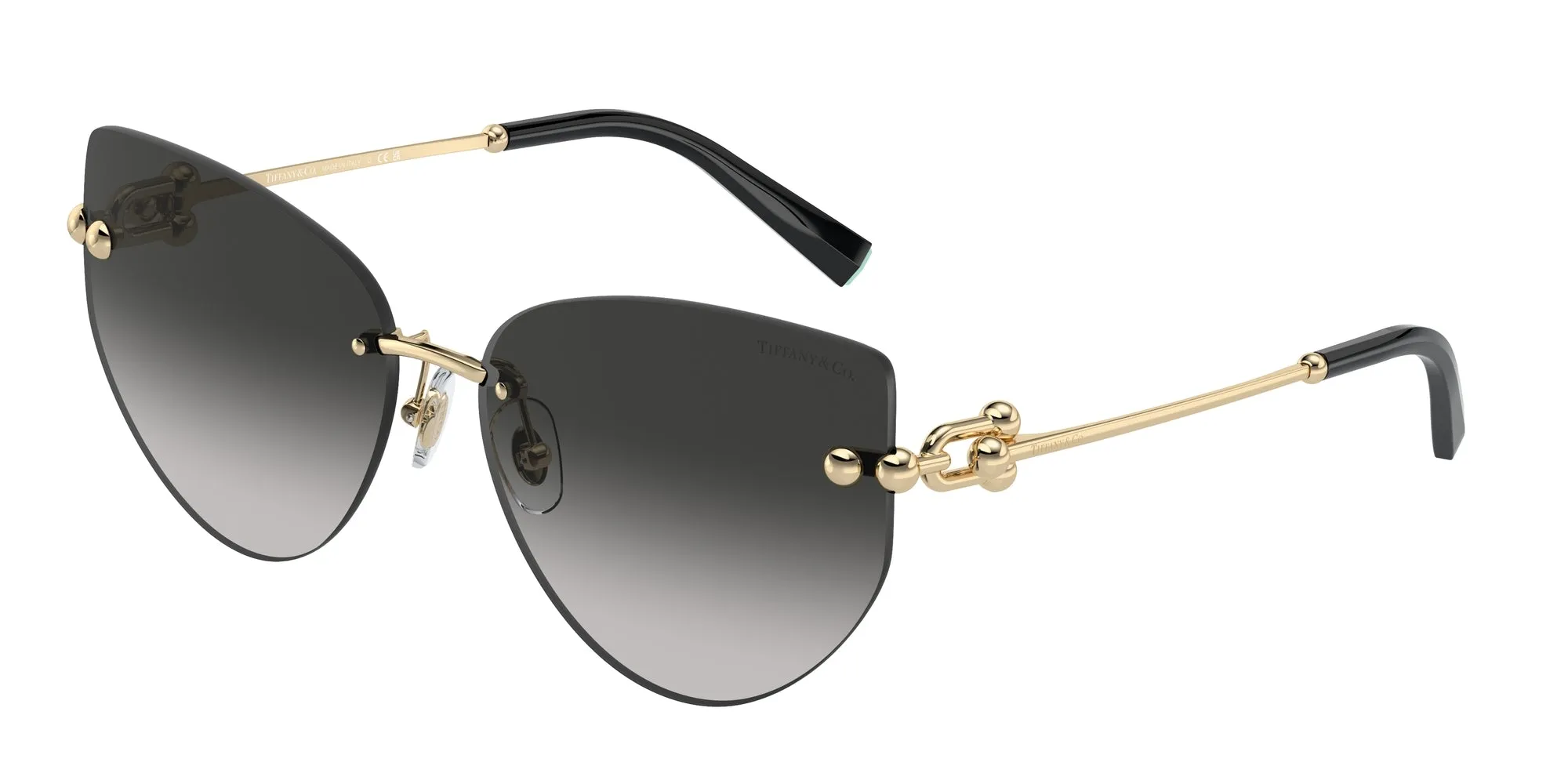 Tiffany TF3096 60213C Occhiali da sole Metallo Oro Grigio Farfalla Normale Sfumato - immagine 1