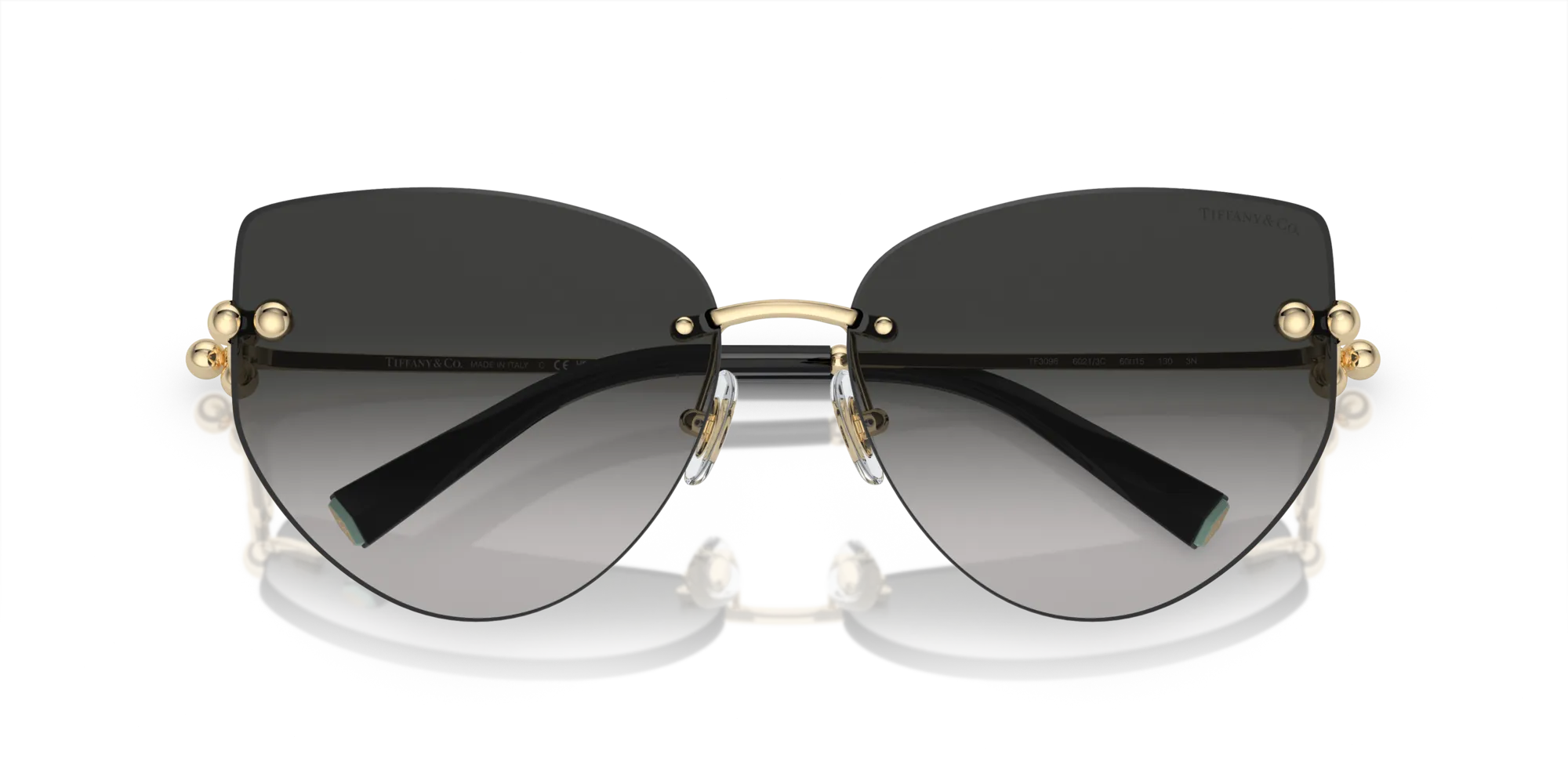 Tiffany TF3096 60213C Occhiali da sole Metallo Oro Grigio Farfalla Normale Sfumato - immagine 2