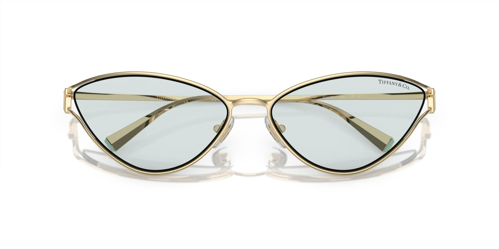 Tiffany TF3095 6196MF Occhiali da sole Metallo Oro Blu Cat Eye Fotocromatiche - immagine 2