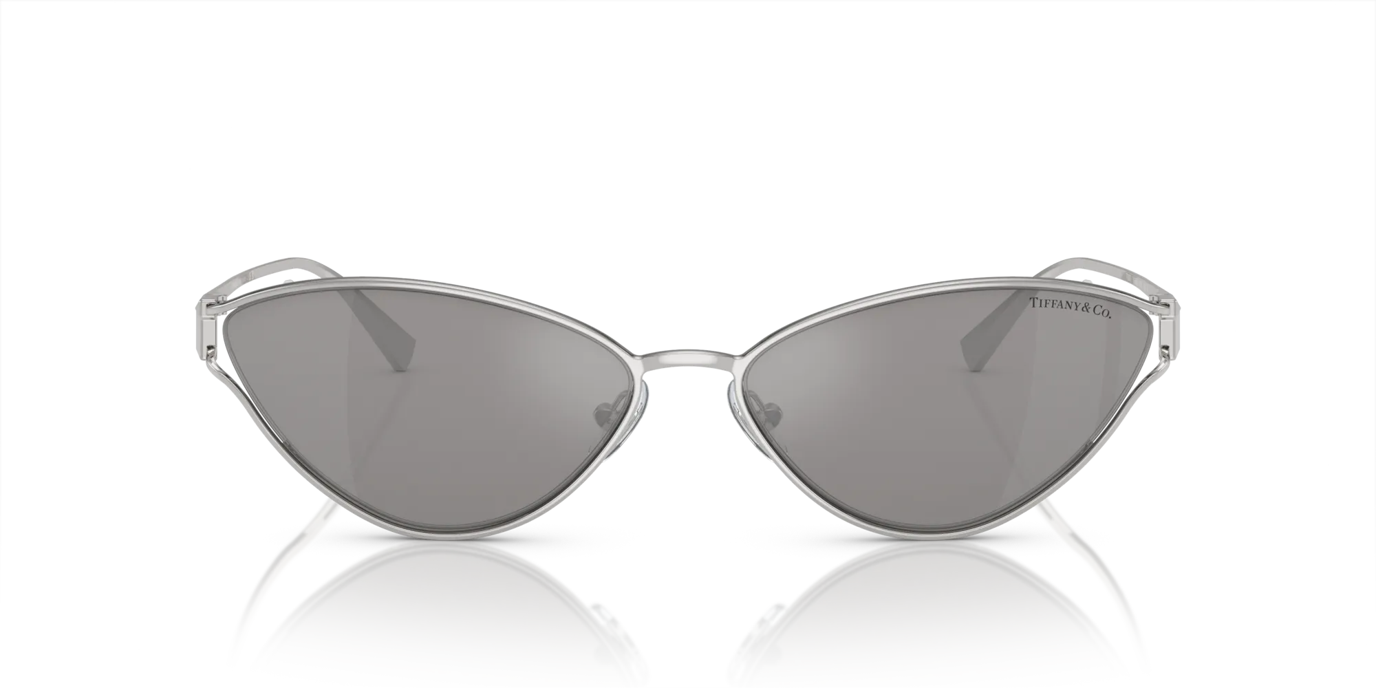 Tiffany TF3095 61956G Occhiali da sole Metallo Argento Grigio Cat Eye Specchiate - immagine 3
