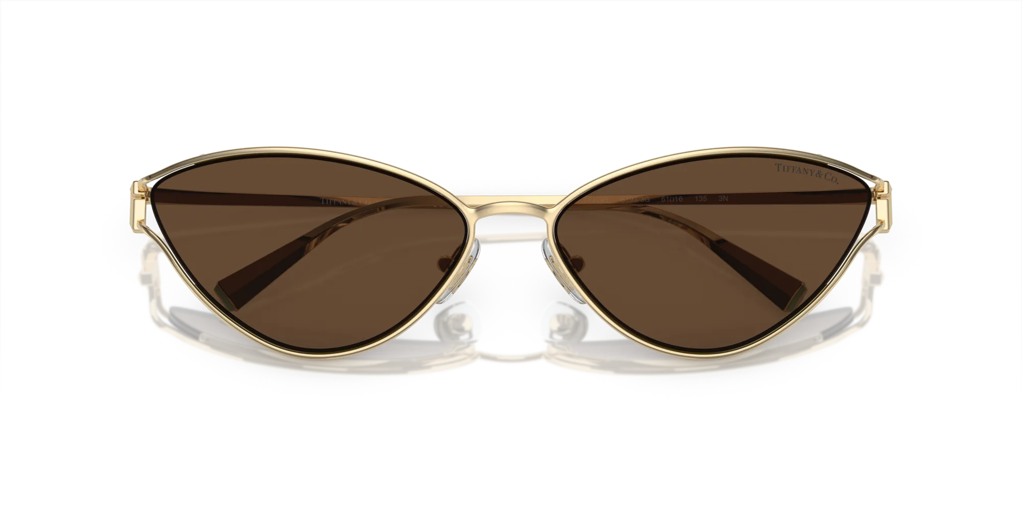 Tiffany TF3095 61933G Occhiali da sole Metallo Oro Marrone Cat Eye Normale - immagine 2