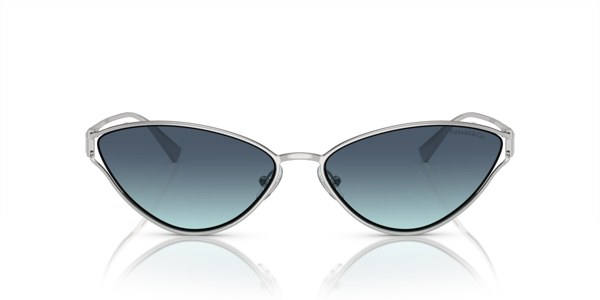 Tiffany TF3095 60019S Occhiali da sole Metallo Argento Blu Cat Eye Normale Sfumato - immagine 3