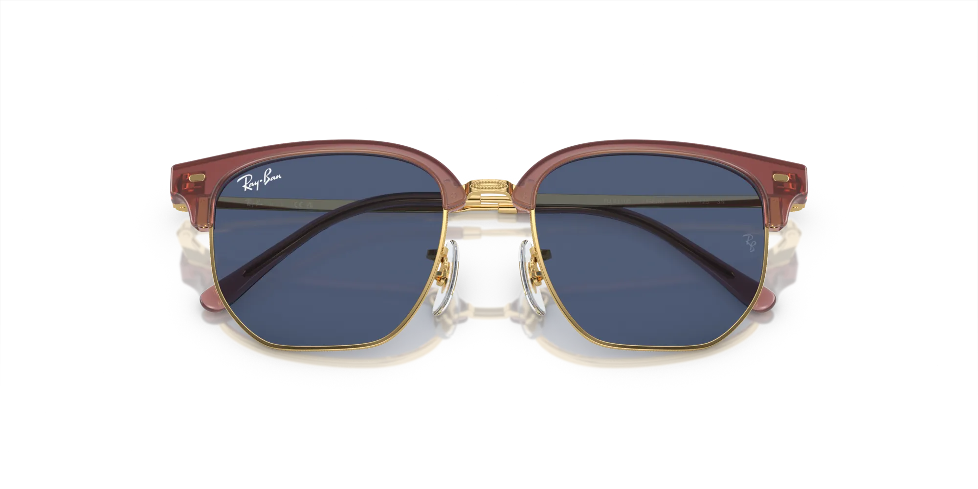 Ray - Ban RJ9116S JUNIOR NEW CLUBMASTER 715680 Occhiali da sole bambino Iniettato Rosa Blu Geometrica Normale - immagine 2