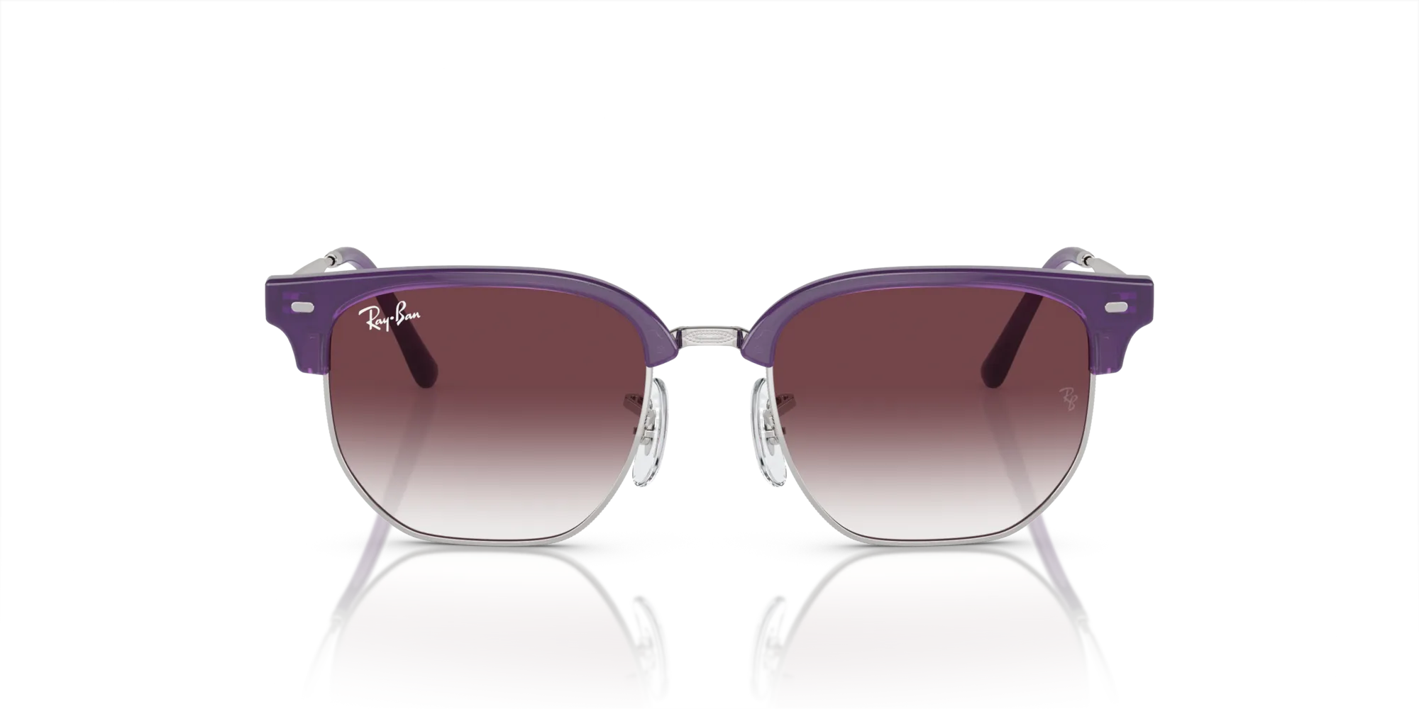 Ray - Ban RJ9116S JUNIOR NEW CLUBMASTER 713136 Occhiali da sole Iniettato Viola Grigio Geometrica Normale Sfumato - immagine 3