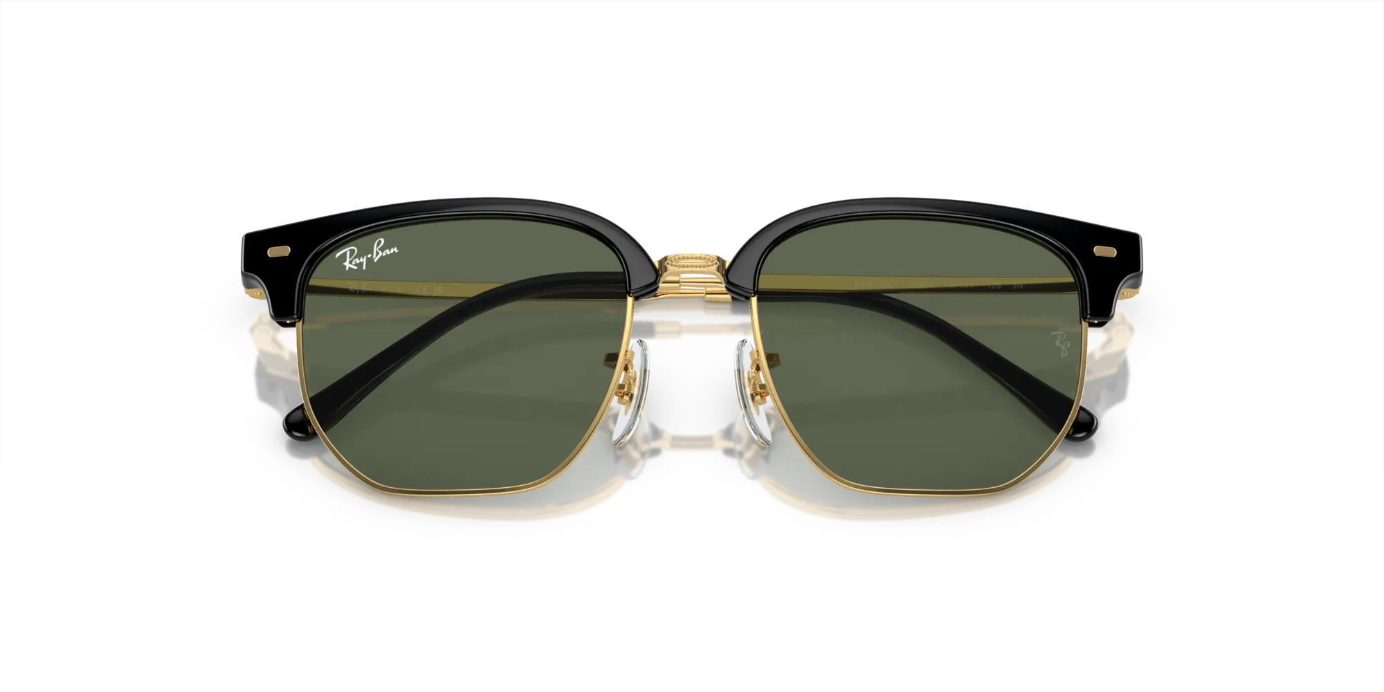 Ray - Ban RJ9116S JUNIOR NEW CLUBMASTER 100/71 Occhiali da sole bambino Iniettato Nero Verde Geometrica Normale - immagine 2