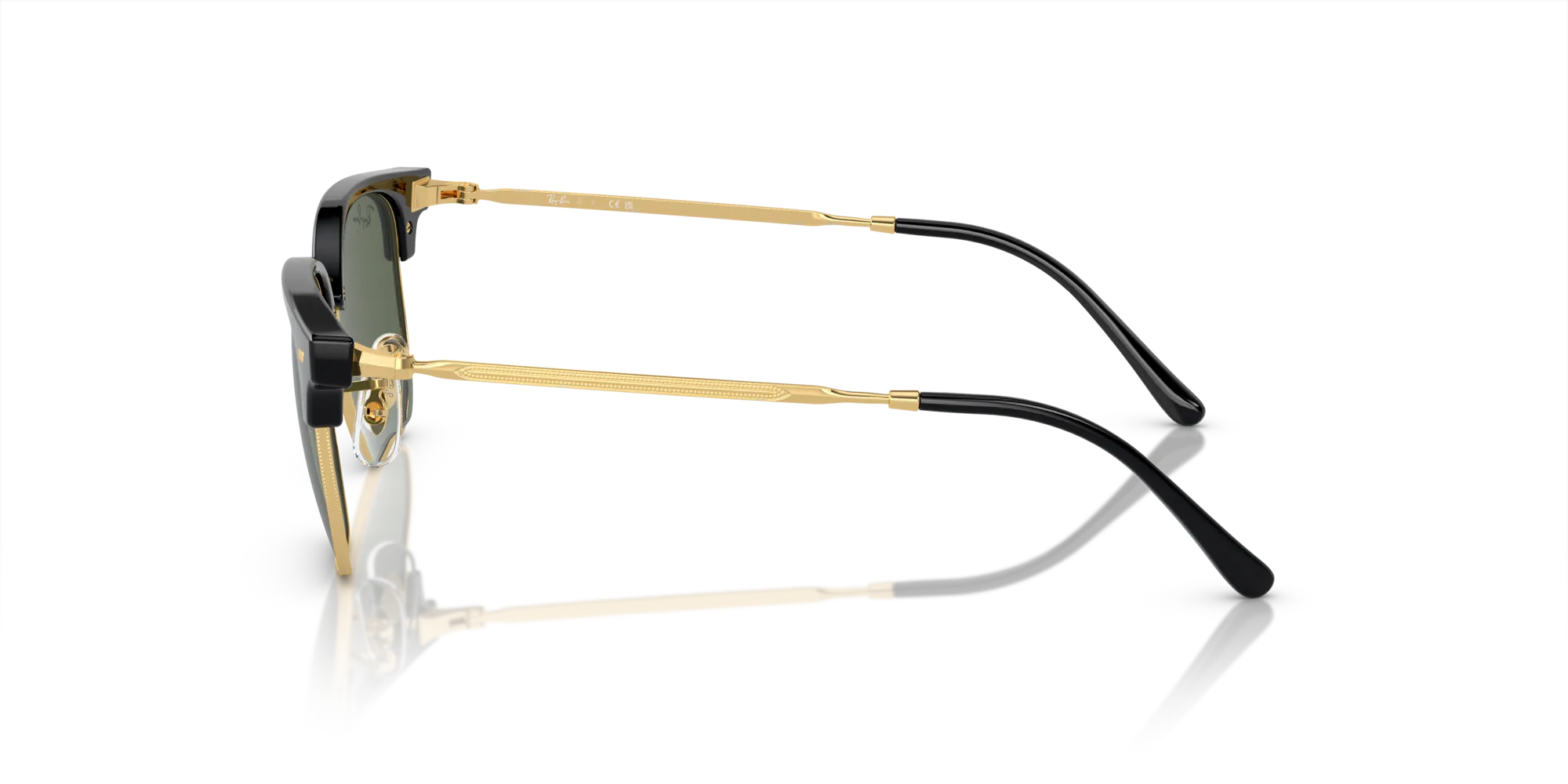 Ray - Ban RJ9116S JUNIOR NEW CLUBMASTER 100/71 Occhiali da sole bambino Iniettato Nero Verde Geometrica Normale - immagine 4