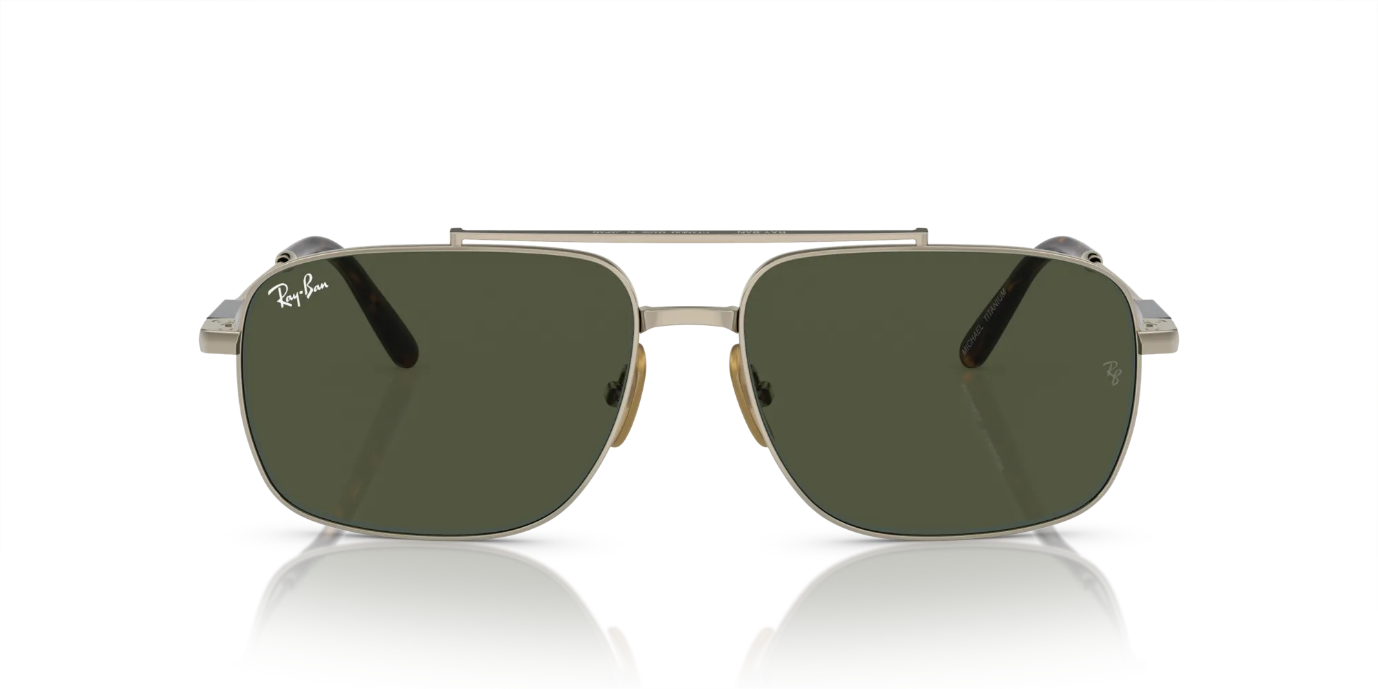 Ray - Ban RB8096 MICHAEL TITANIUM 926531 Occhiali da sole Metallo Oro Verde Pillow Normale - immagine 3