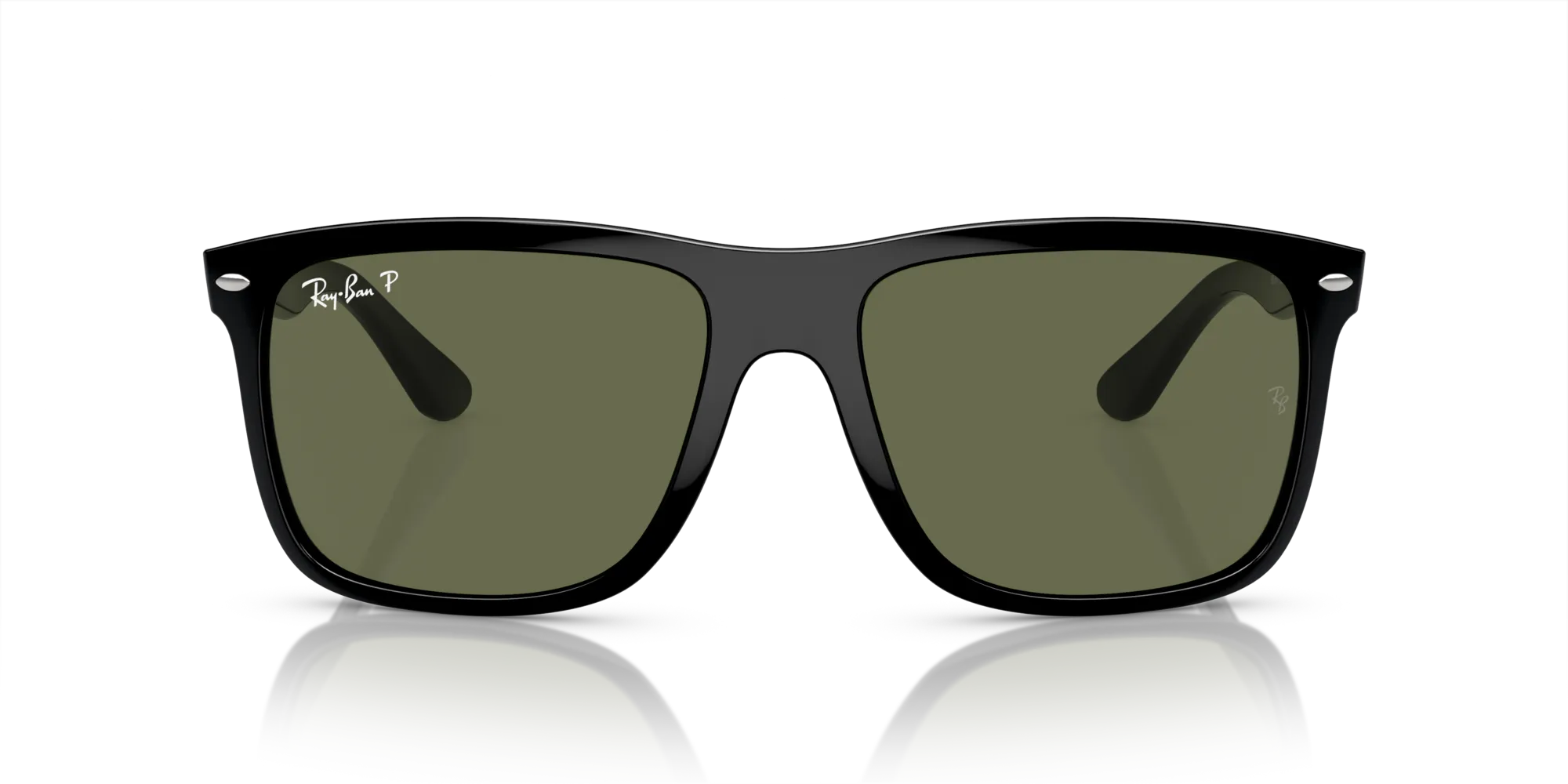 Ray - Ban RB4547 BOYFRIEND TWO 601/58 Occhiali da sole Iniettato Nero Verde Squadrata Polarizzata - immagine 3