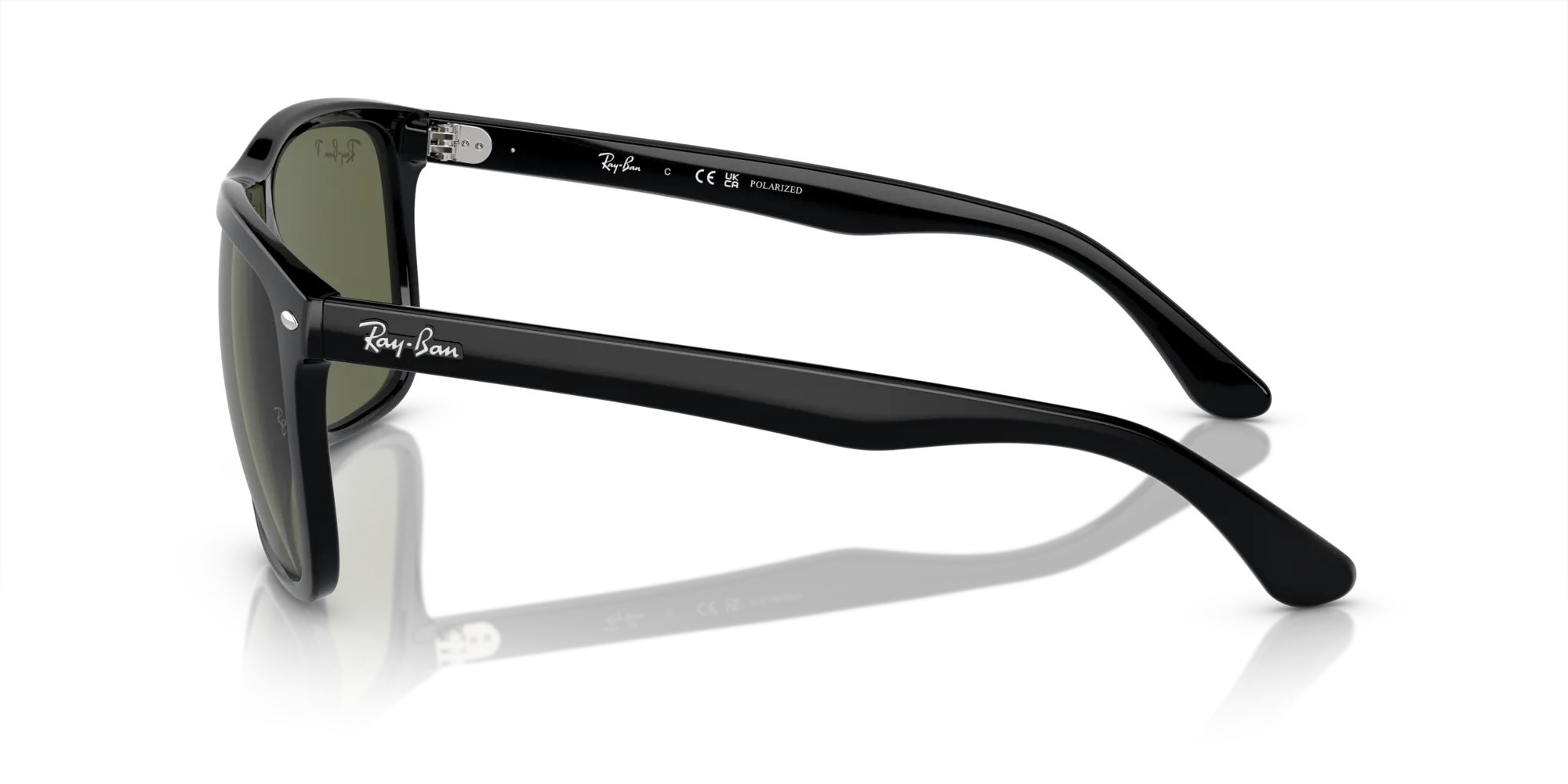 Ray - Ban RB4547 BOYFRIEND TWO 601/58 Occhiali da sole Iniettato Nero Verde Squadrata Polarizzata - immagine 4