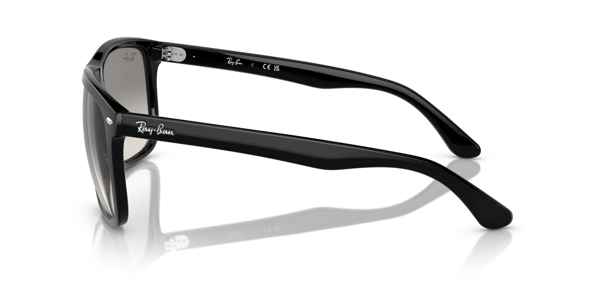 Ray - Ban RB4547 BOYFRIEND TWO 601/32 Occhiali da sole Iniettato Nero Grigio Squadrata Normale Sfumato - immagine 4