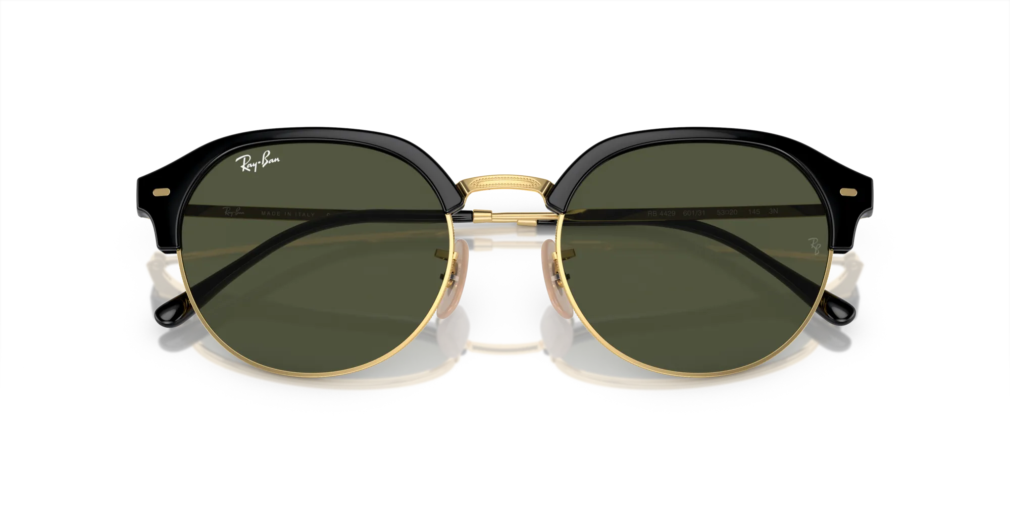 Ray - Ban RB4429 601/31 Occhiali da sole Iniettato Nero Verde Geometrica Normale - immagine 2