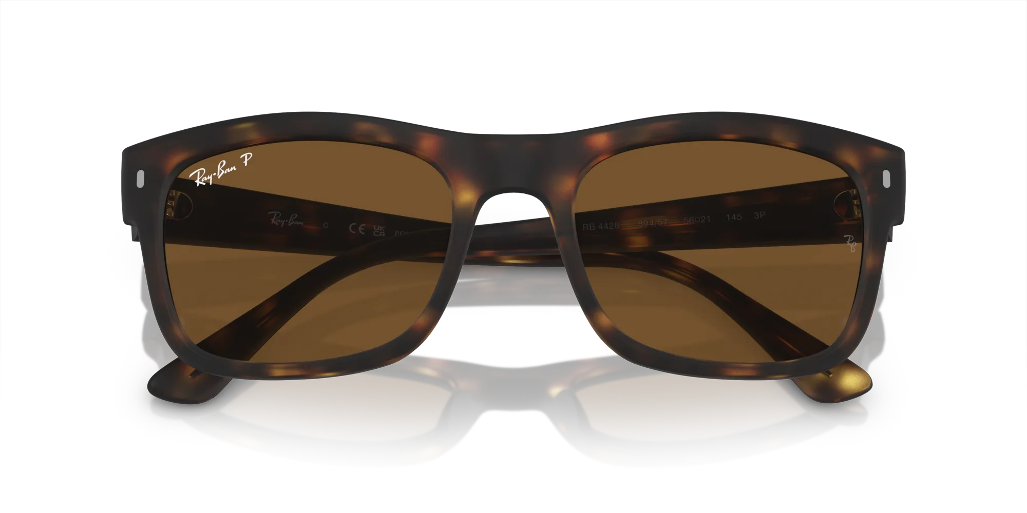 Ray - Ban RB4428 894/57 Occhiali da sole Acetato Tartaruga Marrone Squadrata Polarizzata - immagine 2