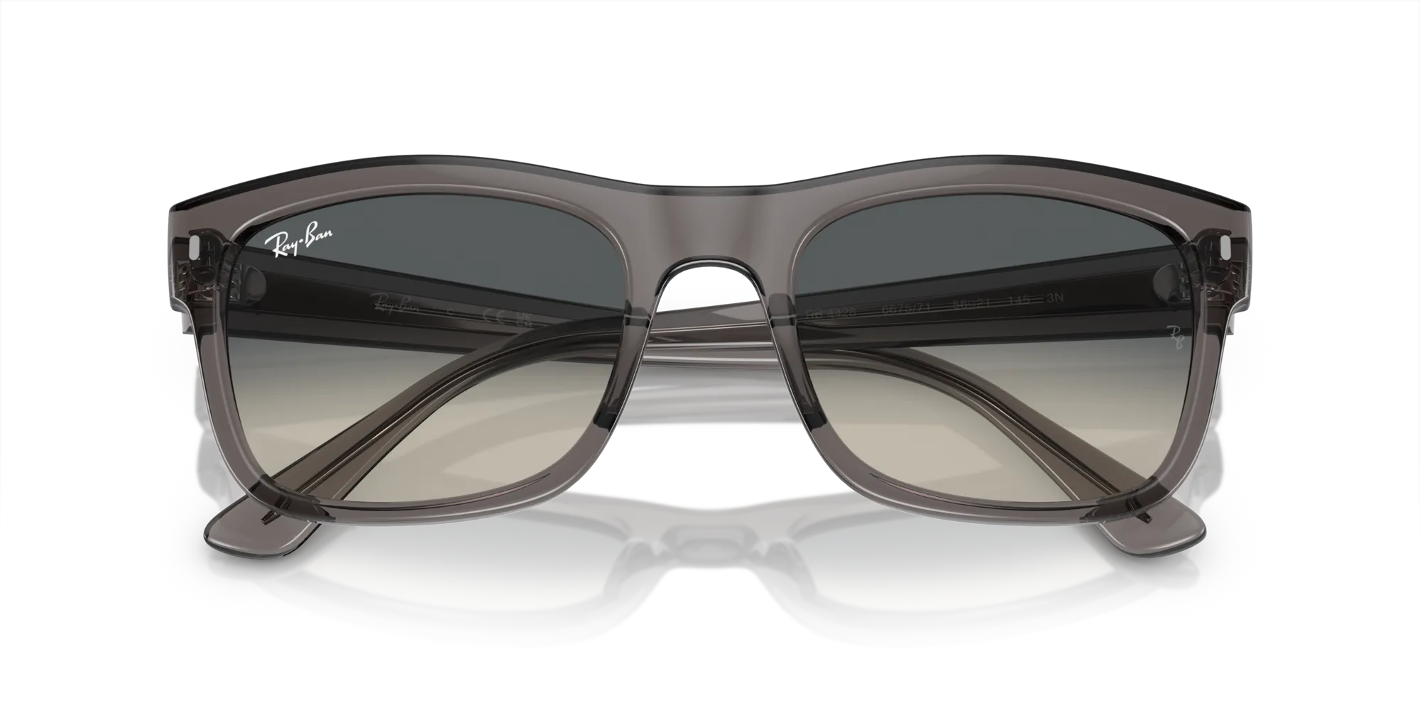 Ray - Ban RB4428 667571 Occhiali da sole Acetato Grigio Grigio Squadrata Normale Sfumato - immagine 2