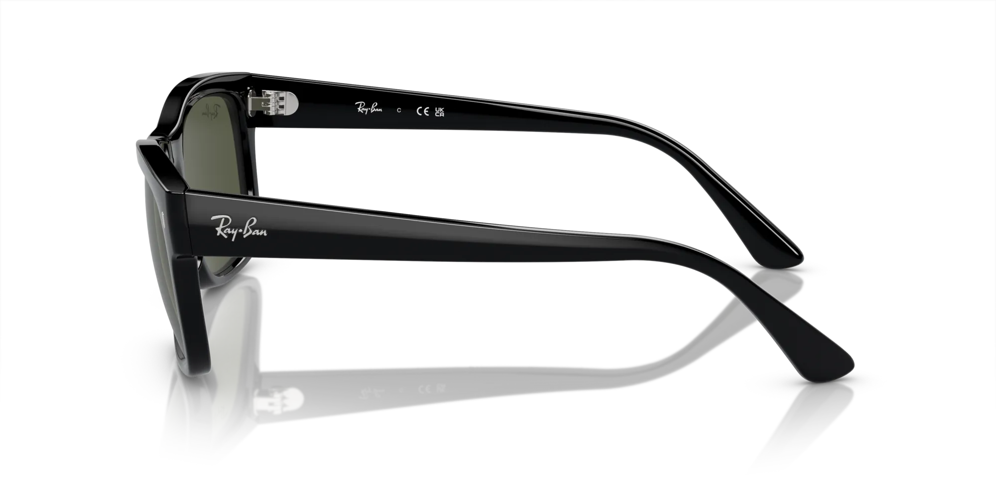 Ray - Ban RB4428 601/31 Occhiali da sole Acetato Nero Verde Squadrata Normale - immagine 4