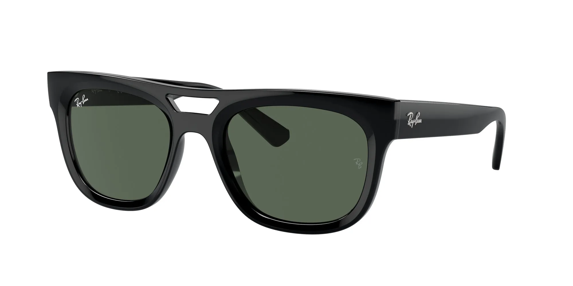 Ray - Ban RB4426 PHIL 667771 Occhiali da sole Iniettato Nero Verde Squadrata Normale - immagine 1