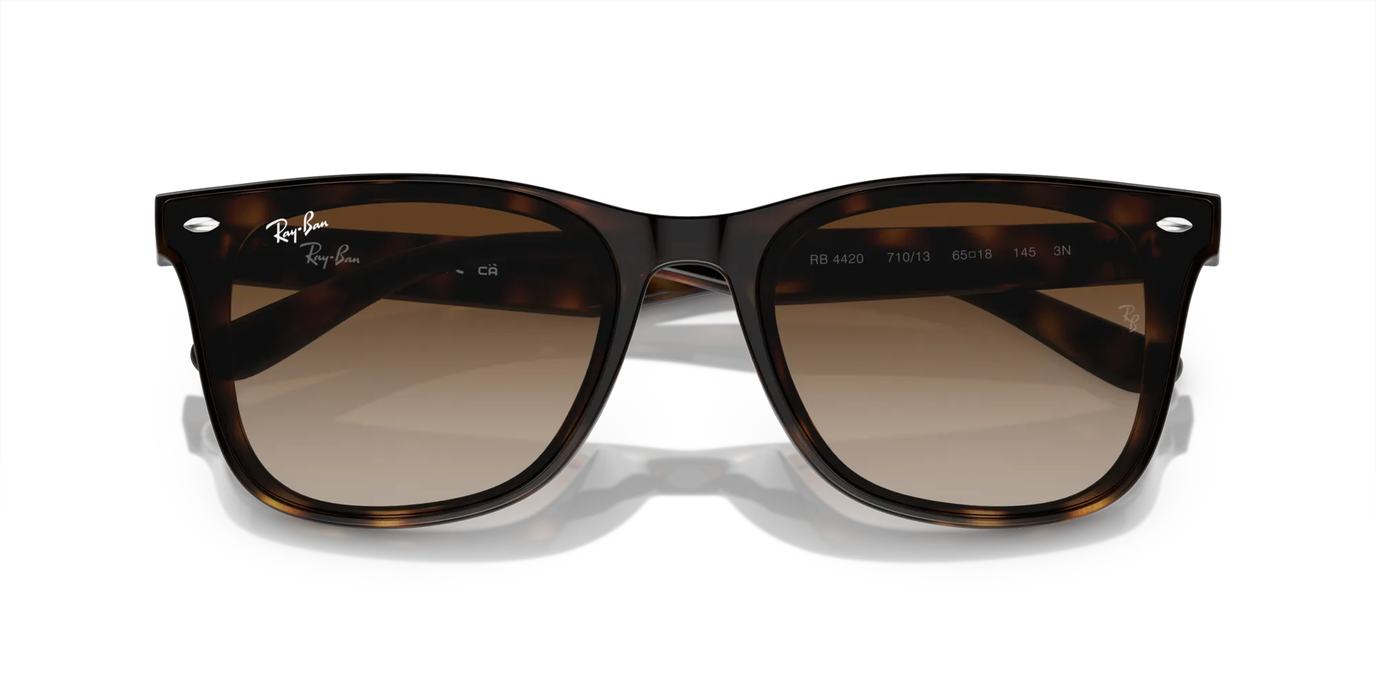Ray - Ban RB4420 710/13 Occhiali da sole Iniettato Tartaruga [""] Squadrata Normale Sfumato - immagine 2