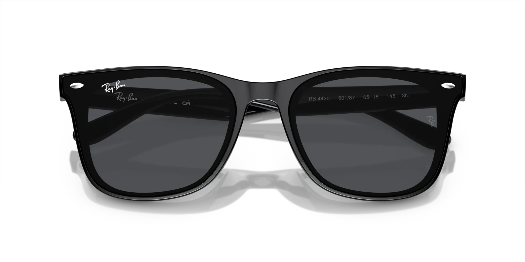Ray - Ban RB4420 601/87 Occhiali da sole Iniettato Nero Grigio Squadrata Normale - immagine 2