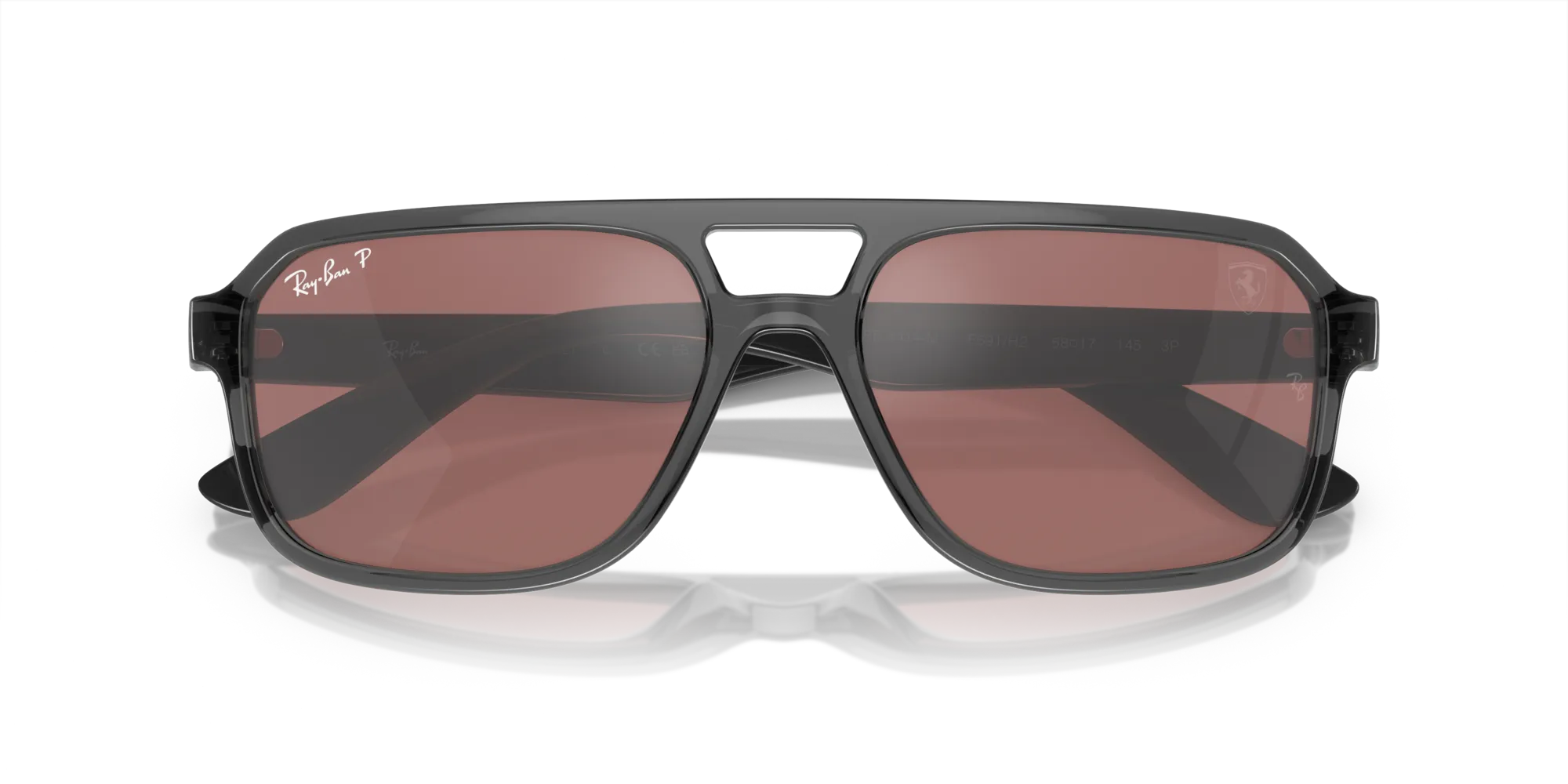 Ray - Ban RB4414M F691H2 Occhiali da sole Nylon Grigio Viola Geometrica Polarizzata Specchiato - immagine 2