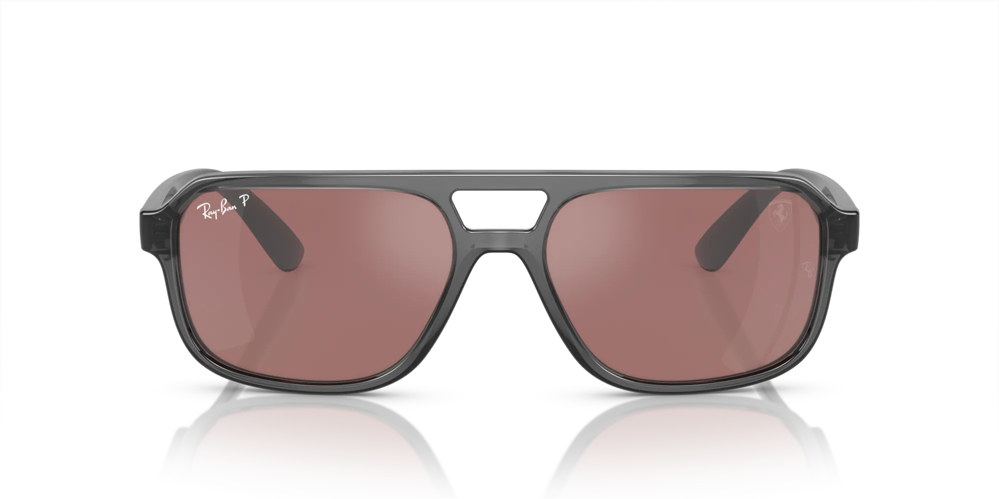 Ray - Ban RB4414M F691H2 Occhiali da sole Nylon Grigio Viola Geometrica Polarizzata Specchiato - immagine 3
