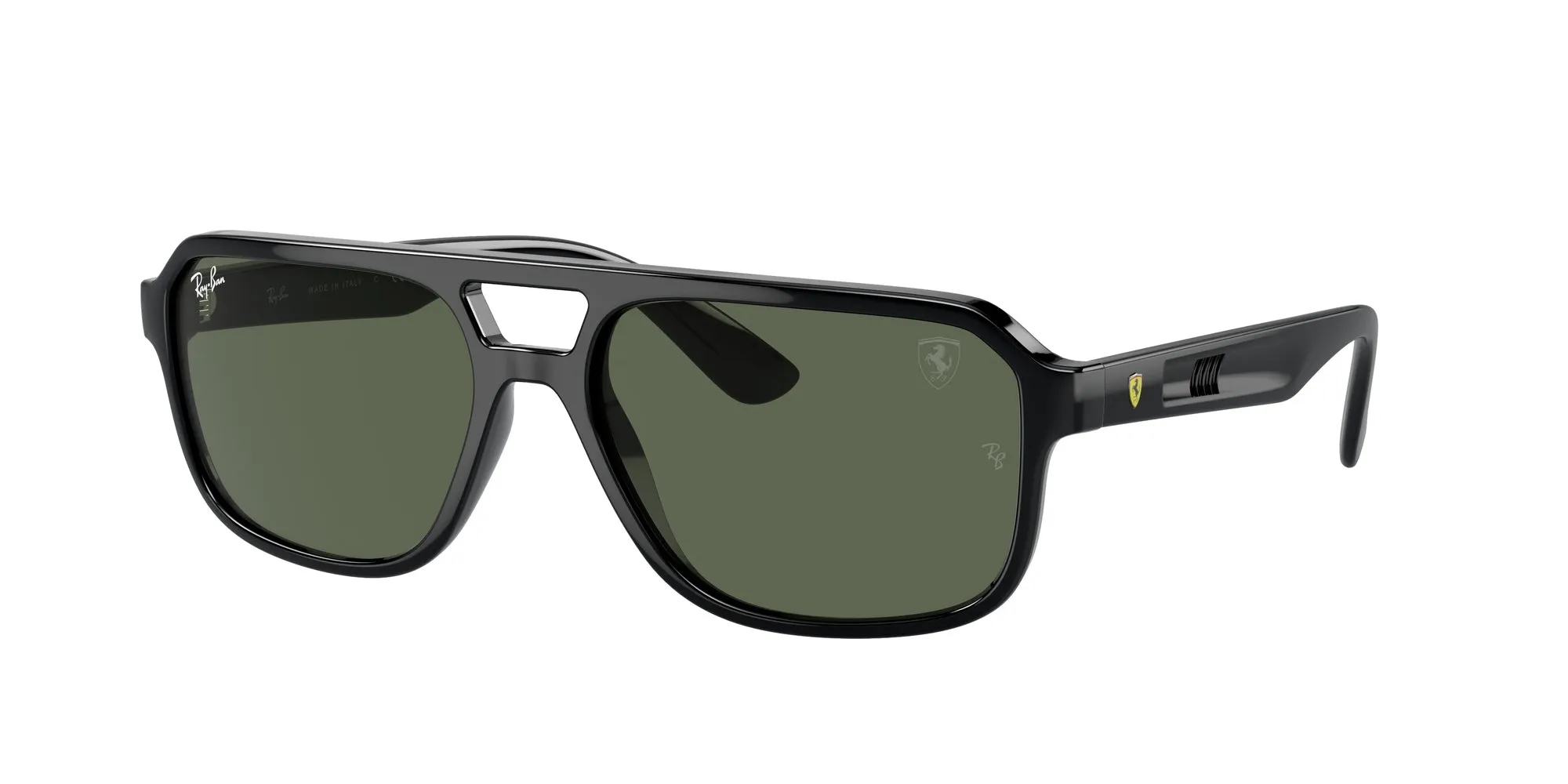 Ray - Ban RB4414M F68371 Occhiali da sole Nylon Nero Verde Geometrica Normale - immagine 1