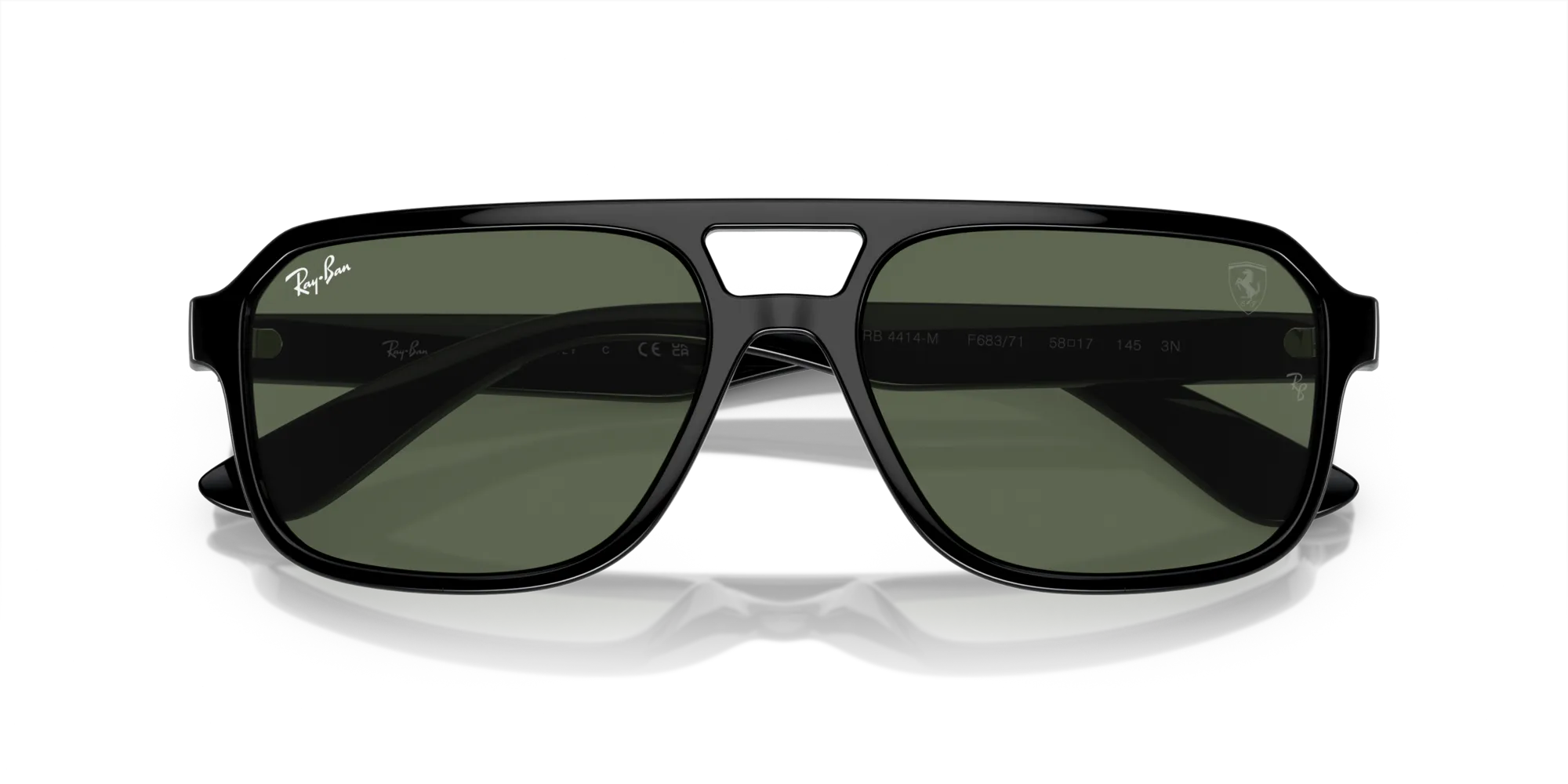 Ray - Ban RB4414M F68371 Occhiali da sole Nylon Nero Verde Geometrica Normale - immagine 2