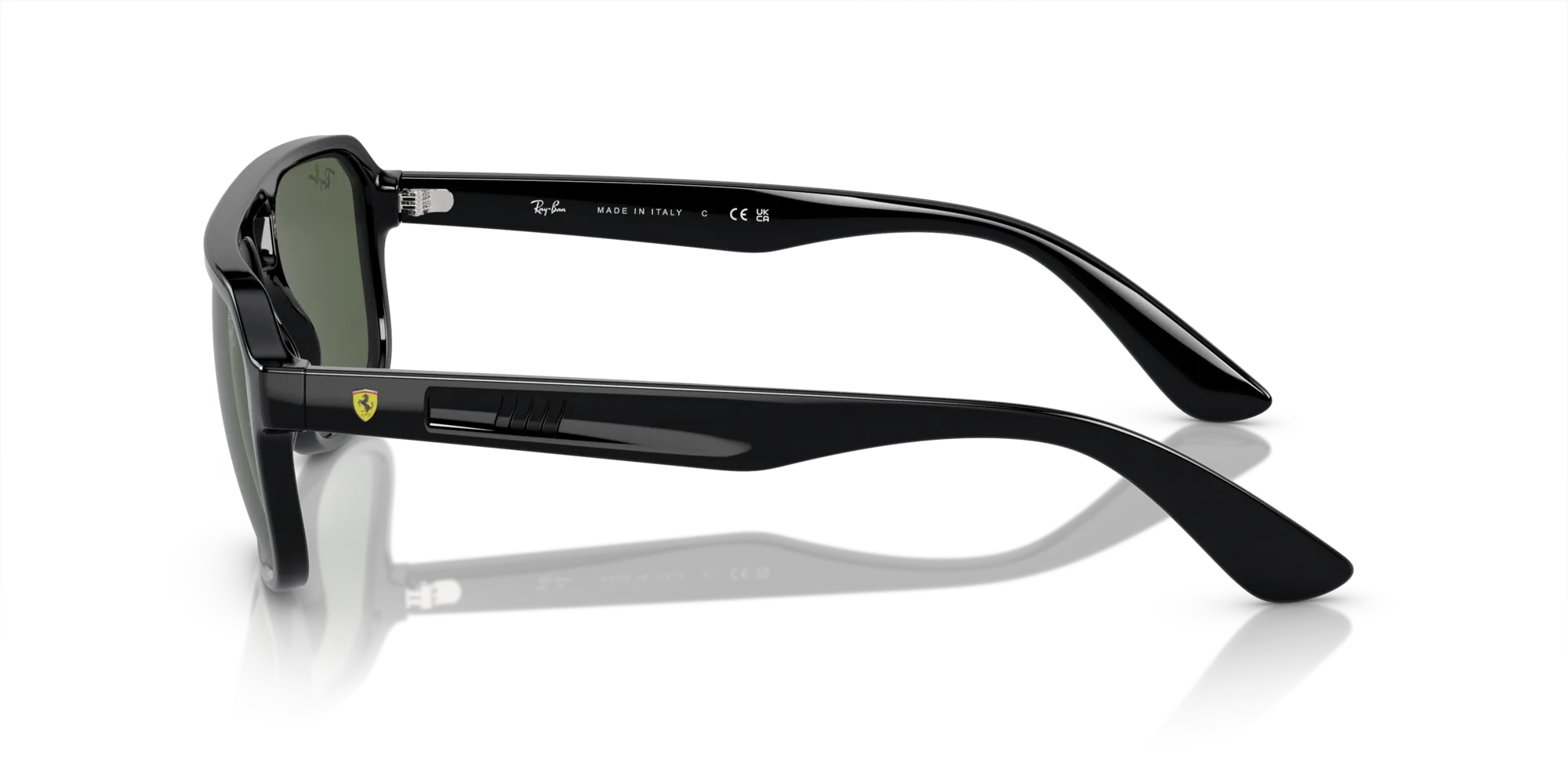 Ray - Ban RB4414M F68371 Occhiali da sole Nylon Nero Verde Geometrica Normale - immagine 4