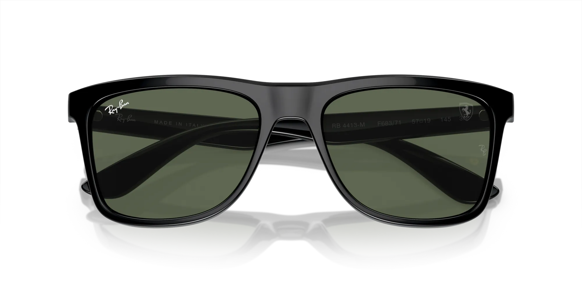 Ray - Ban RB4413M F68371 Occhiali da sole Nylon Nero Verde Squadrata Normale - immagine 2