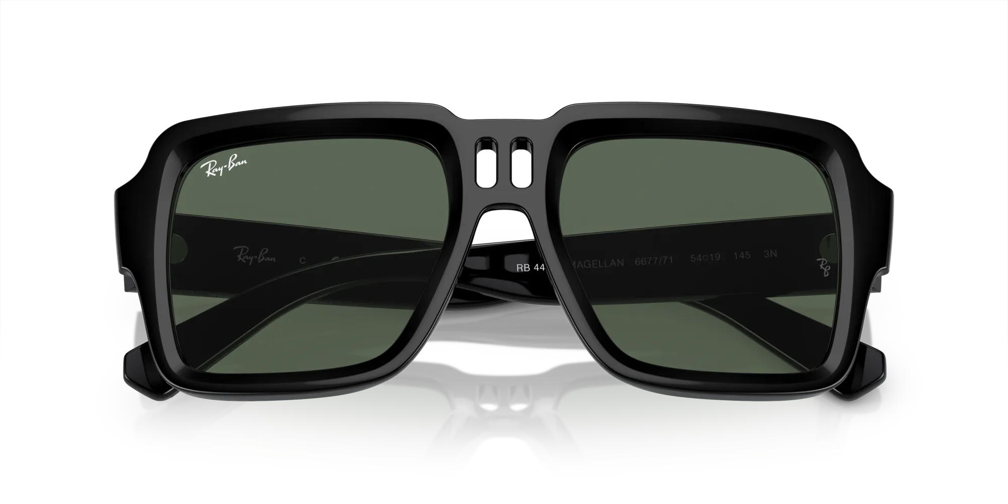 Ray - Ban RB4408 MAGELLAN 667771 Occhiali da sole Iniettato Nero Verde Squadrata Normale - immagine 2