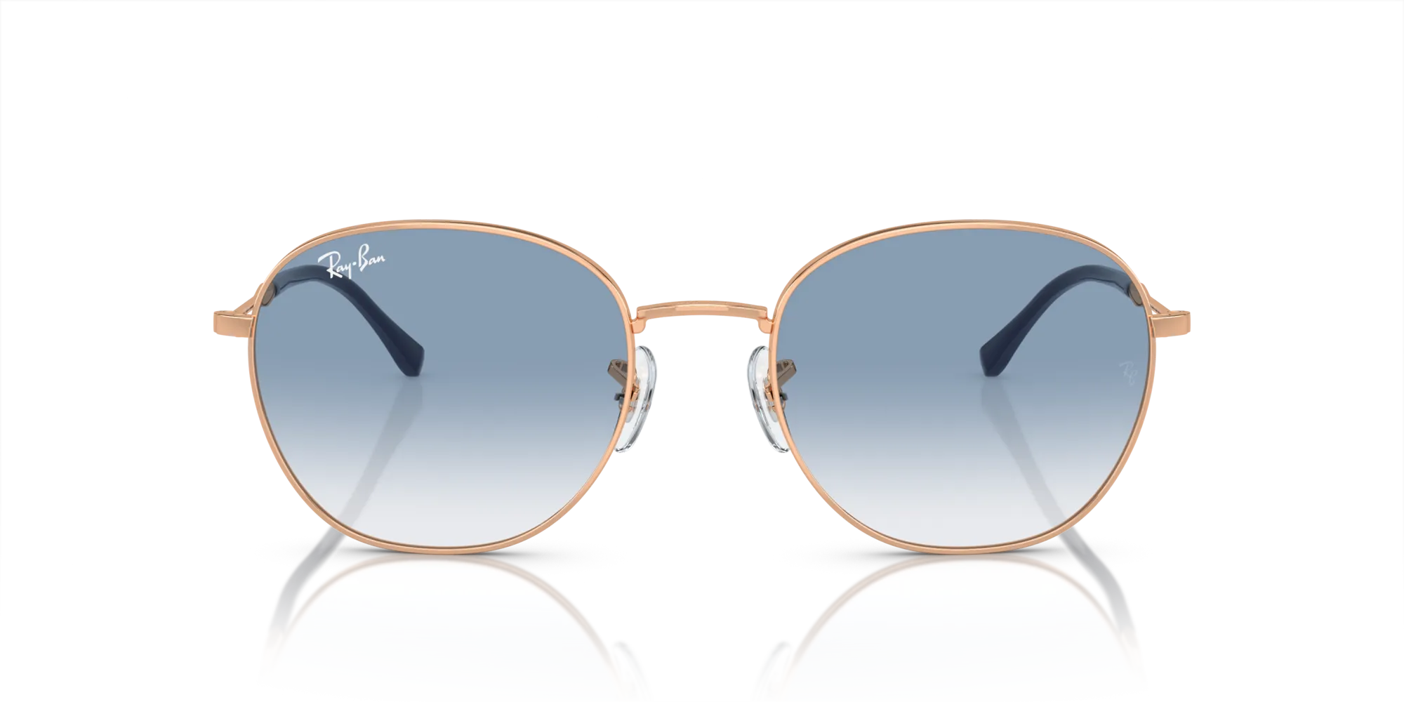 Ray - Ban RB3809 92623F Occhiali da sole Metallo Oro Blu Pantos Normale Sfumato - immagine 3