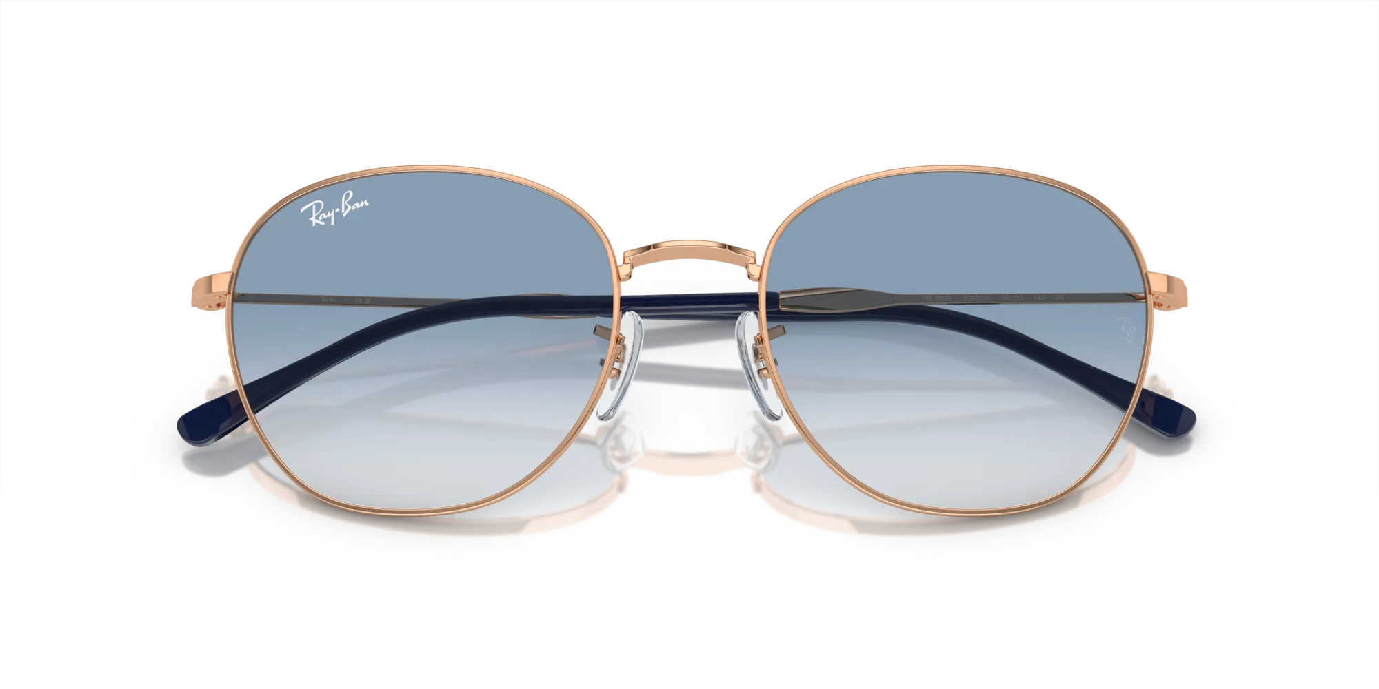 Ray - Ban RB3809 92623F Occhiali da sole Metallo Oro Blu Pantos Normale Sfumato - immagine 2