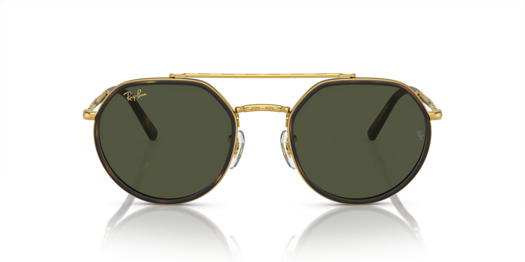 Ray - Ban RB3765 919631 Occhiali da sole Metallo Oro Verde Geometrica Normale - immagine 3