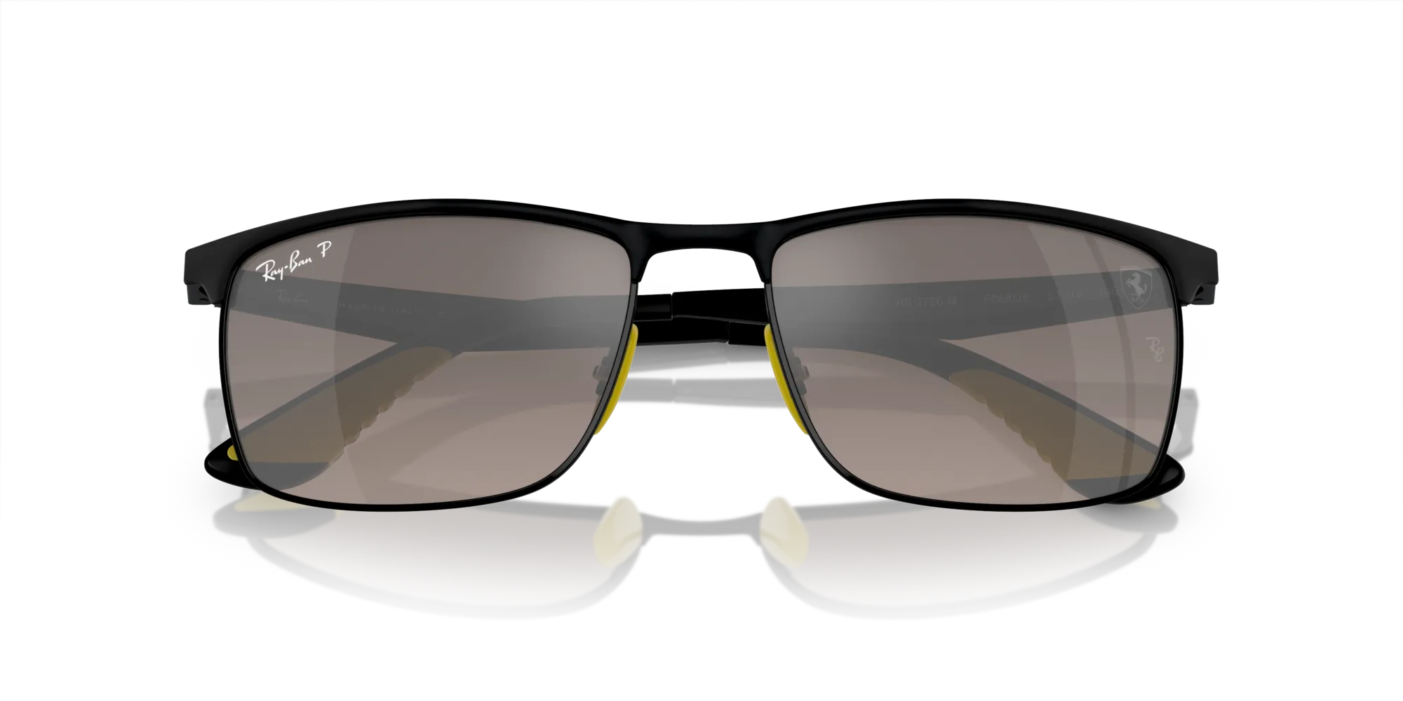 Ray - Ban RB3726M F0885J Occhiali da sole Metallo Nero Grigio Squadrata Polarizzata Specchiato - immagine 2