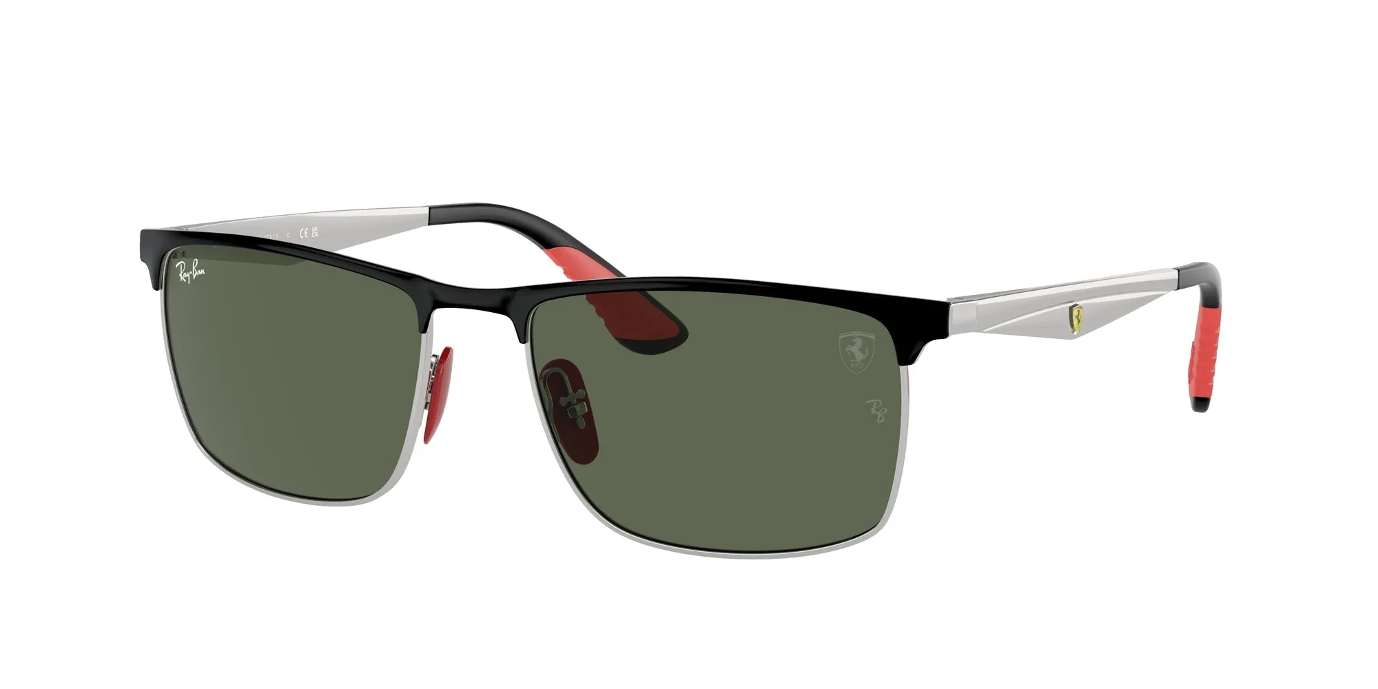 Ray - Ban RB3726M F06071 Occhiali da sole Metallo Nero Verde Squadrata Normale - immagine 1