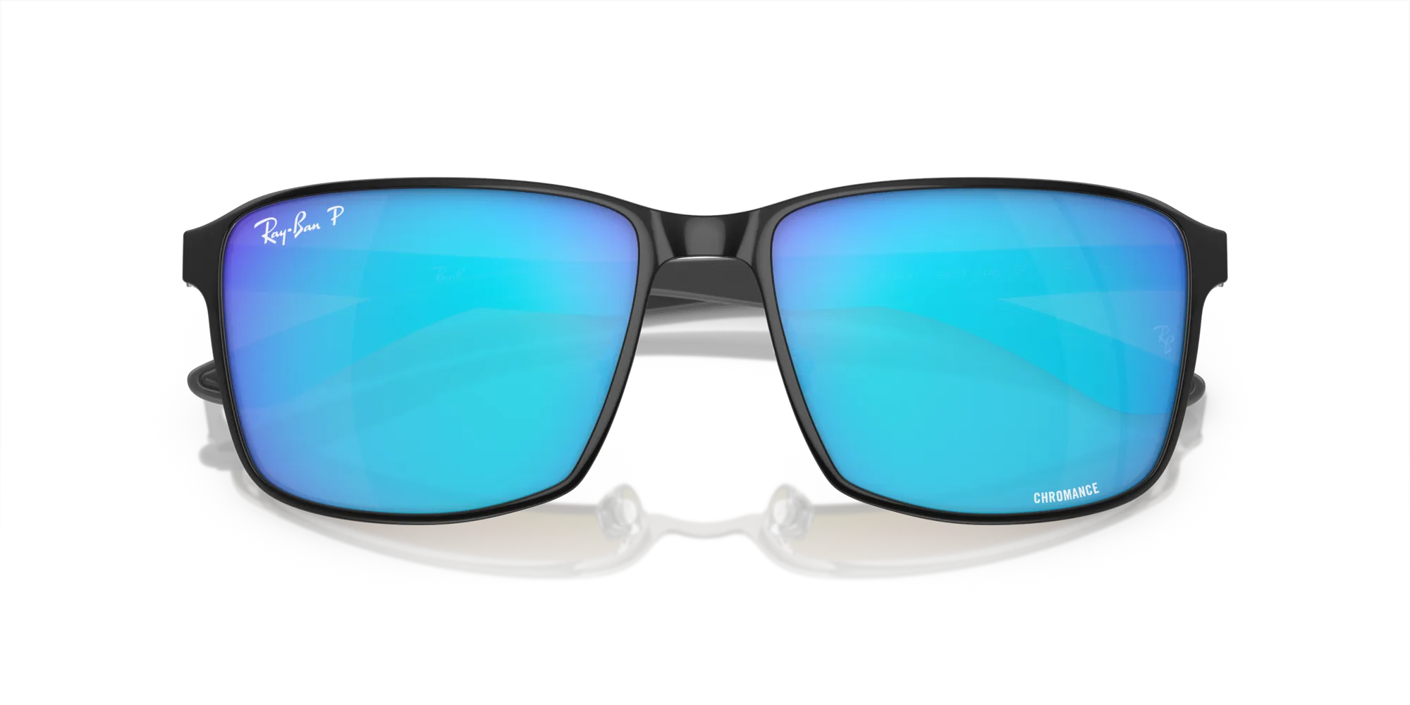 Ray - Ban RB3721CH 9144A1 Occhiali da sole Metallo Nero Blu Squadrata Polarizzata Specchiato - immagine 2