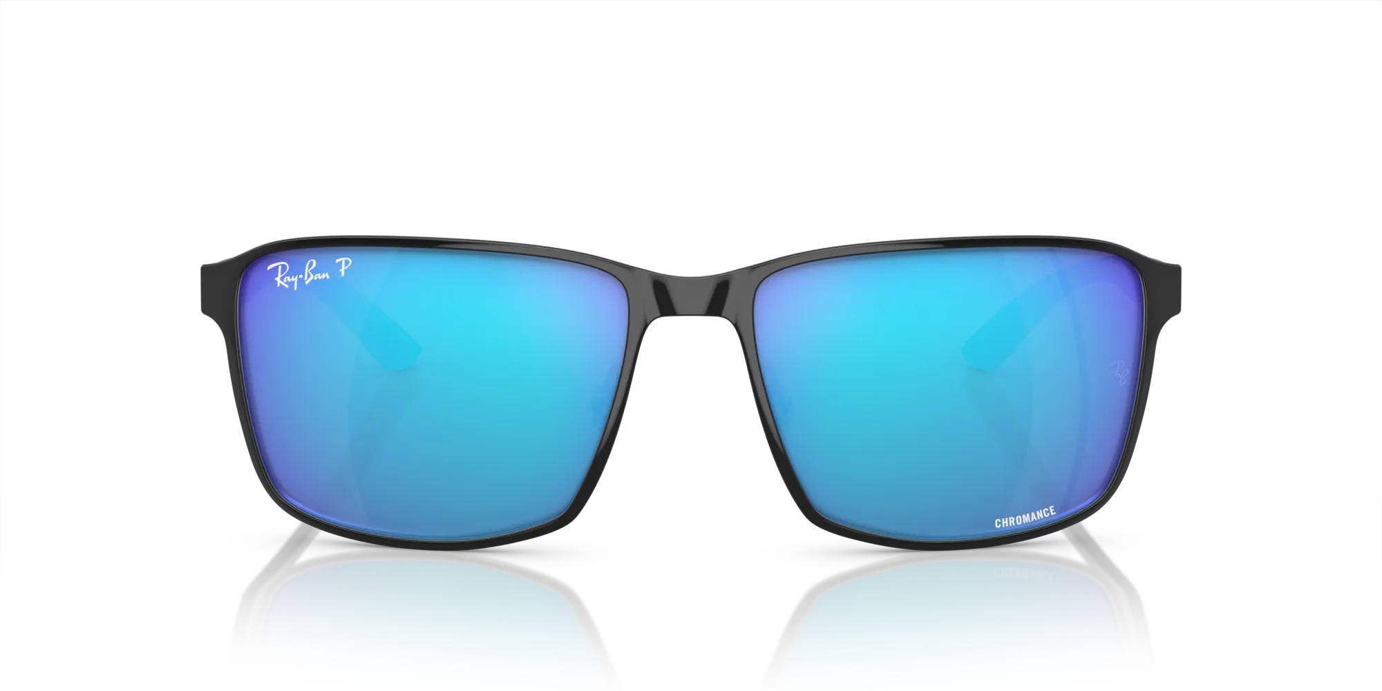 Ray - Ban RB3721CH 9144A1 Occhiali da sole Metallo Nero Blu Squadrata Polarizzata Specchiato - immagine 3